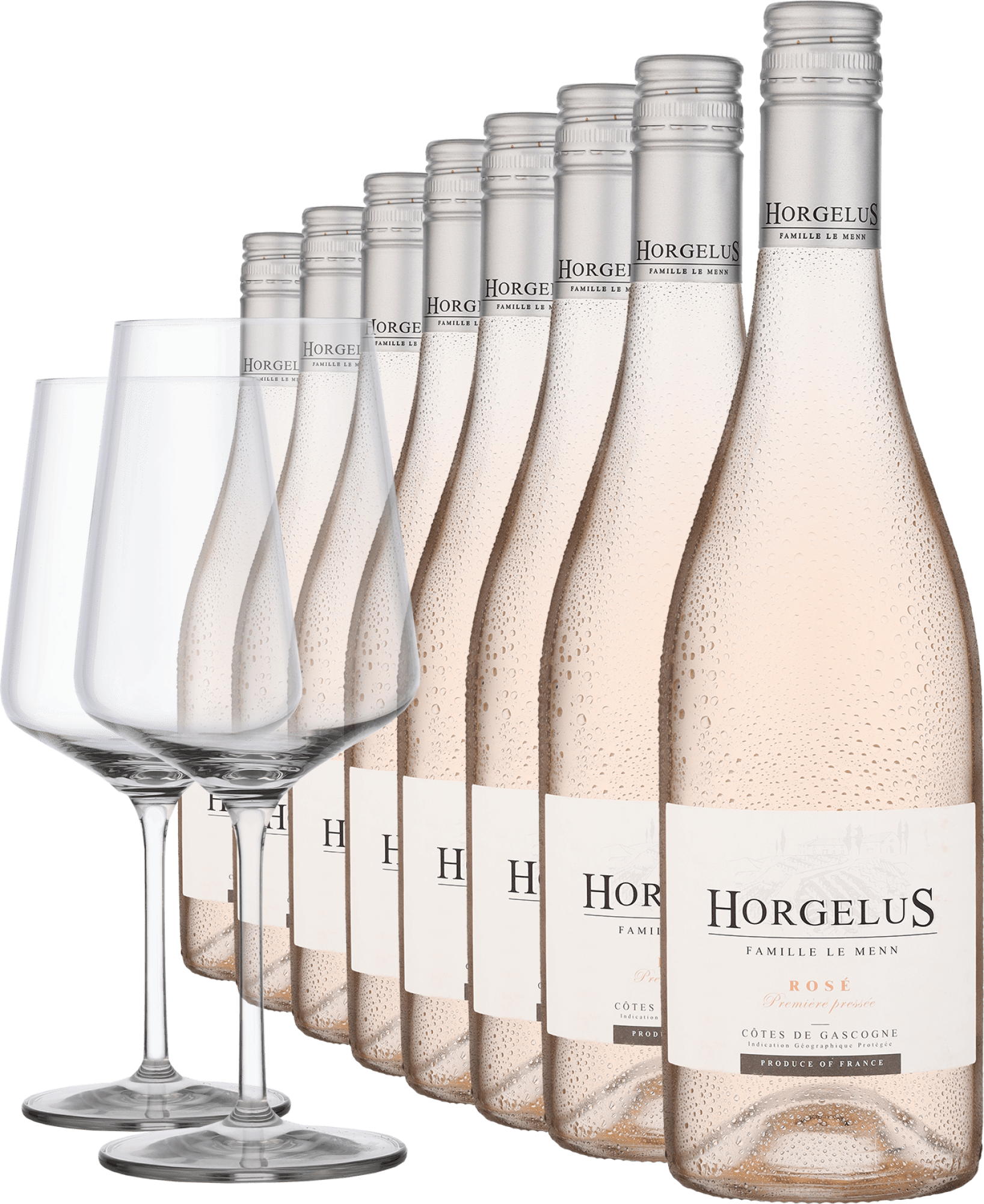 2025 Horgelus Rosé im 8er-Vorratspaket + 2er-Set Ritzenhoff Glas »Vinelle« GRATIS
