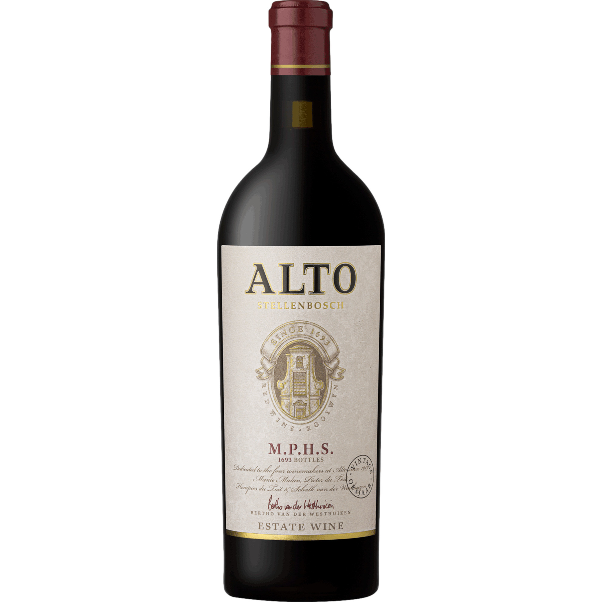 Alto M.P.H.S., WO Stellenbosch, Western Cape, 2018, Rotwein