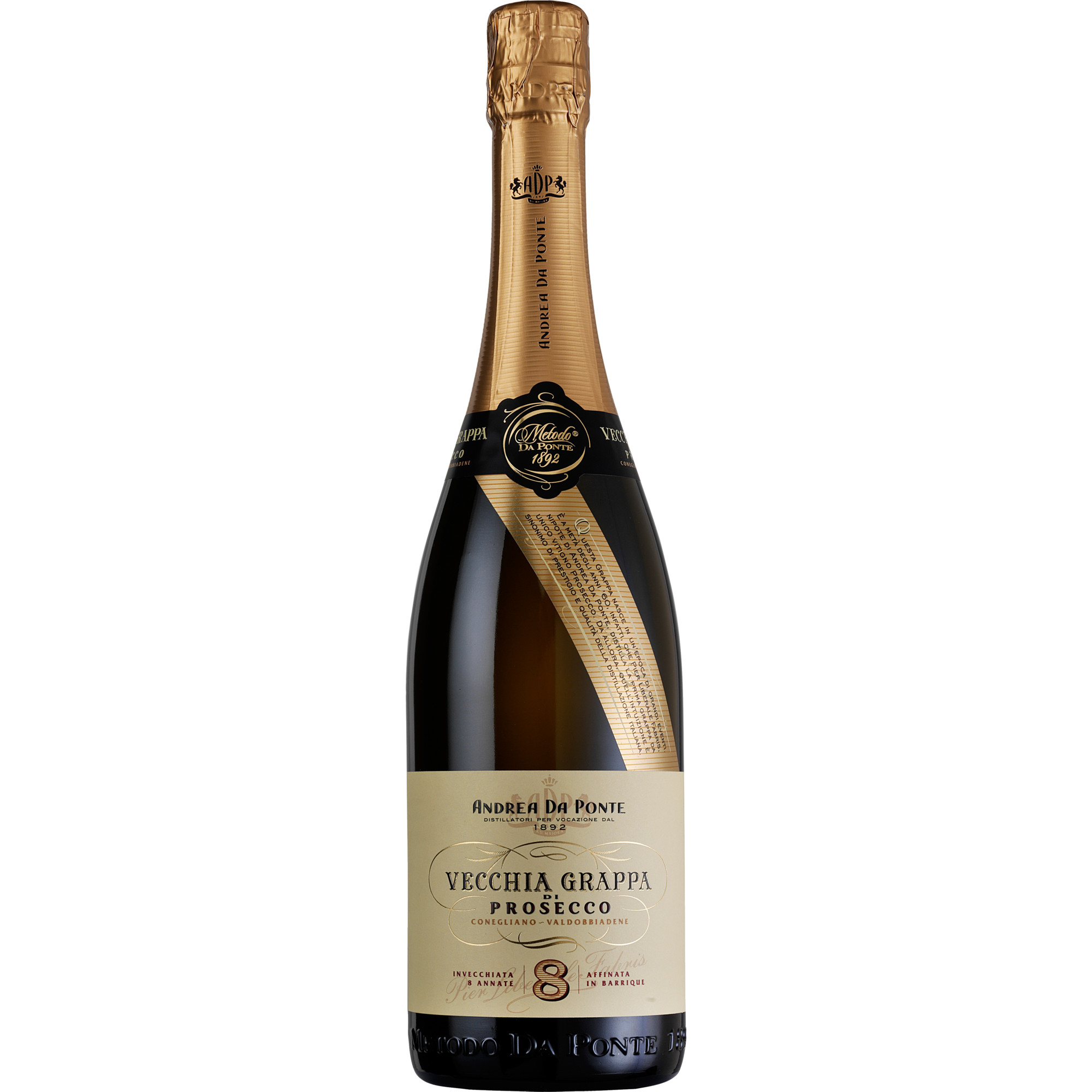 Andrea da Ponte Vecchia Grappa di Prosecco, Italien, 0,7 L, 42% Vol., Venetien, Perlwein / Secco