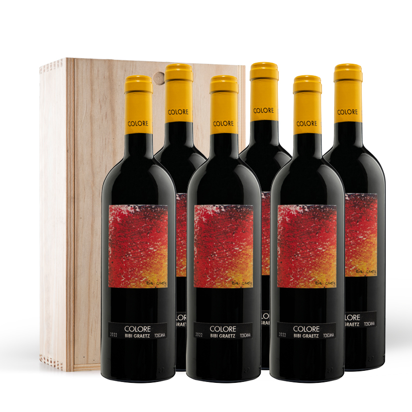 Bibi Graetz Colore Toscana Rosso IGT 2022 - 6 Flaschen in Original Holzkiste