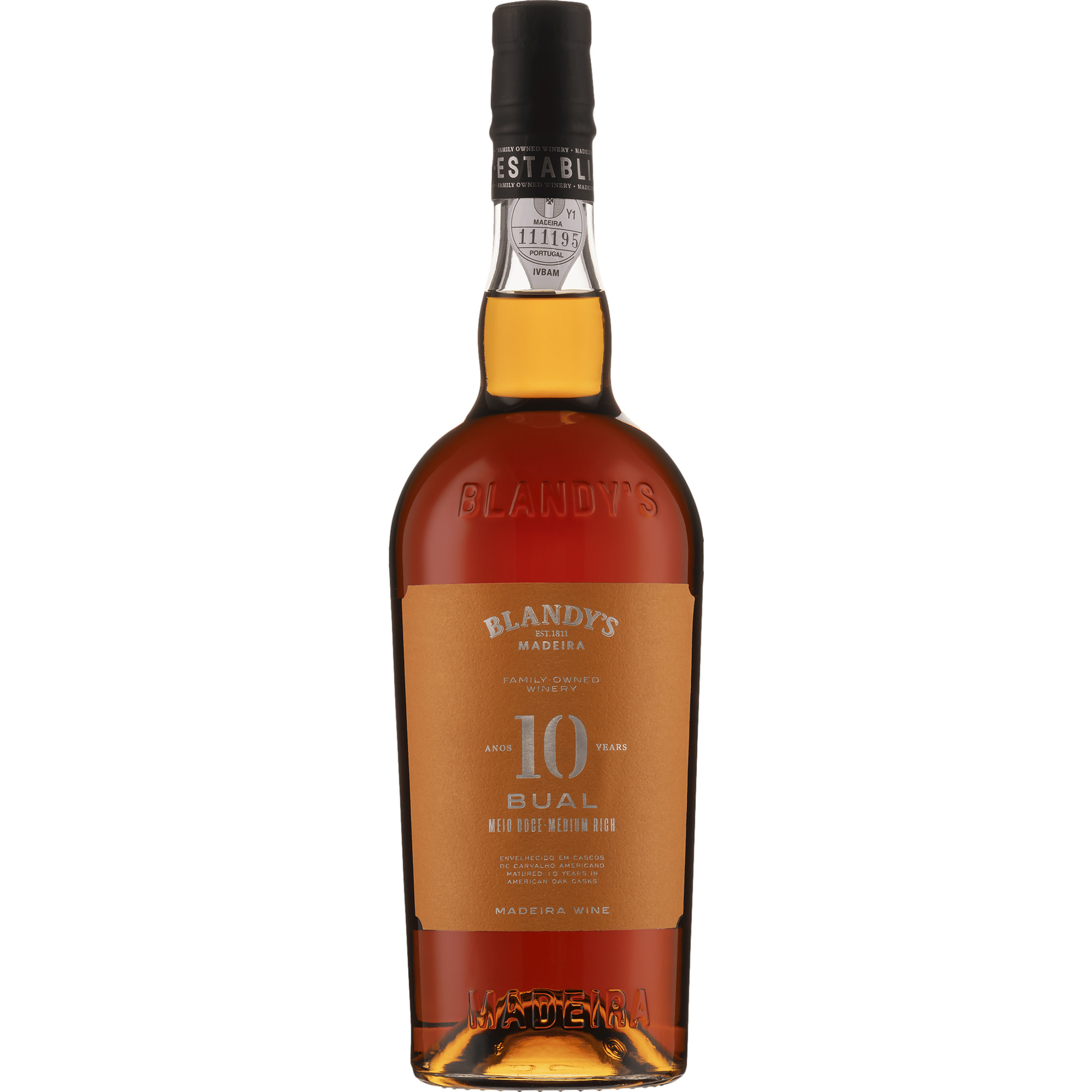 Blandy's 10 Years Old Bual Medium Rich, Madeira DOC, 19 % Vol., 0,75 L, Madeira, Likörwein
