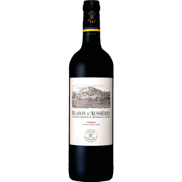 Blason d'Aussières, Corbières AC, Languedoc, Magnum, Languedoc-Roussillon, 2015, Rotwein