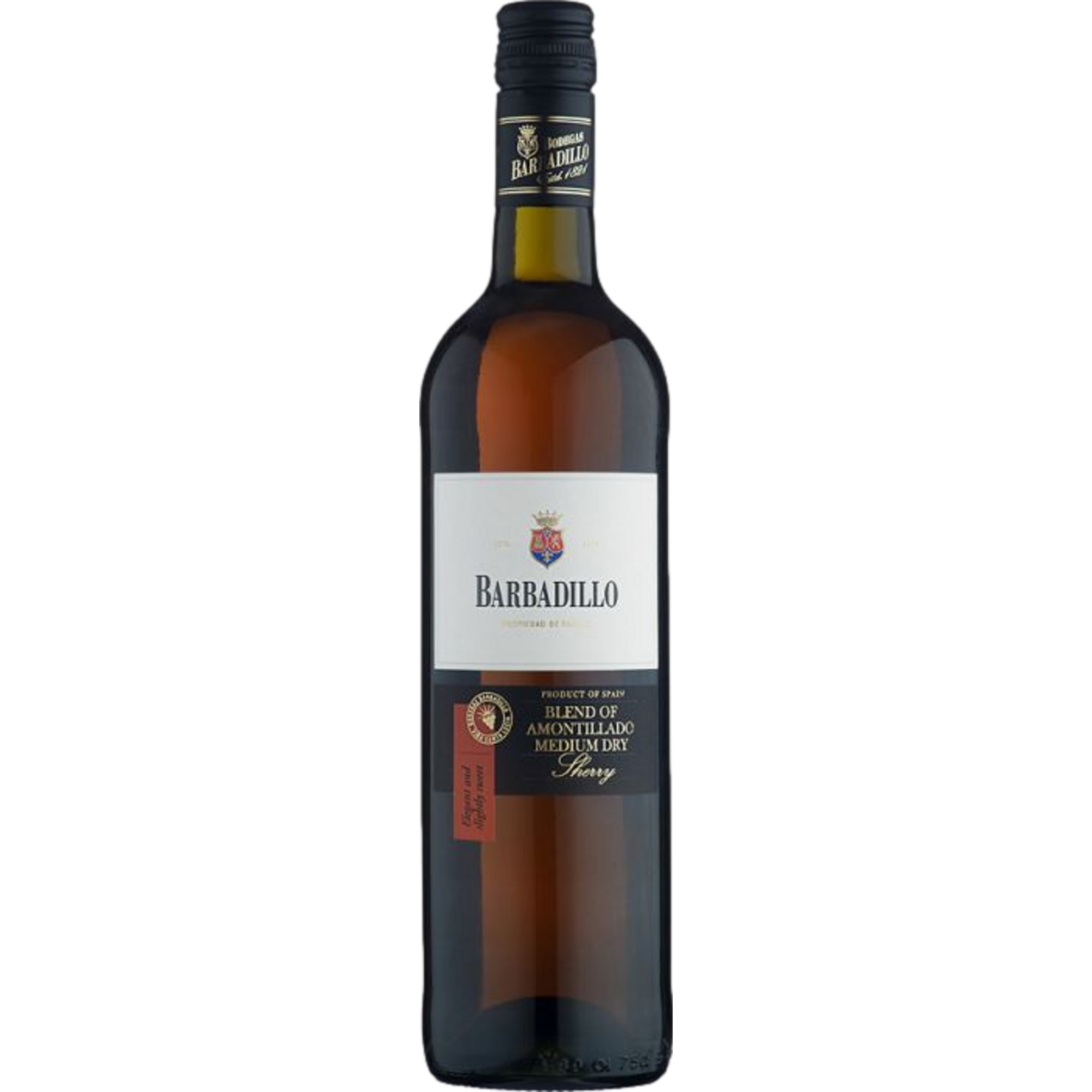 Bodegas Barbadillo Amontillado Medium Dry Sherry, Jerez-Xérès-Sherry DO, 0,75L, 17,5% Vol., Sherry/Jerez, Spirituosen