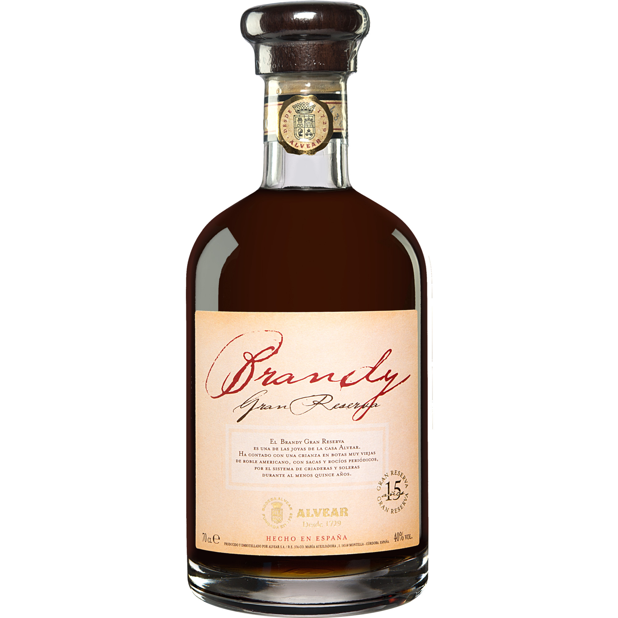 Brandy Alvear Gran Reserva - 0,7 L. 0.7L 40% Vol. Brandy aus Spanien