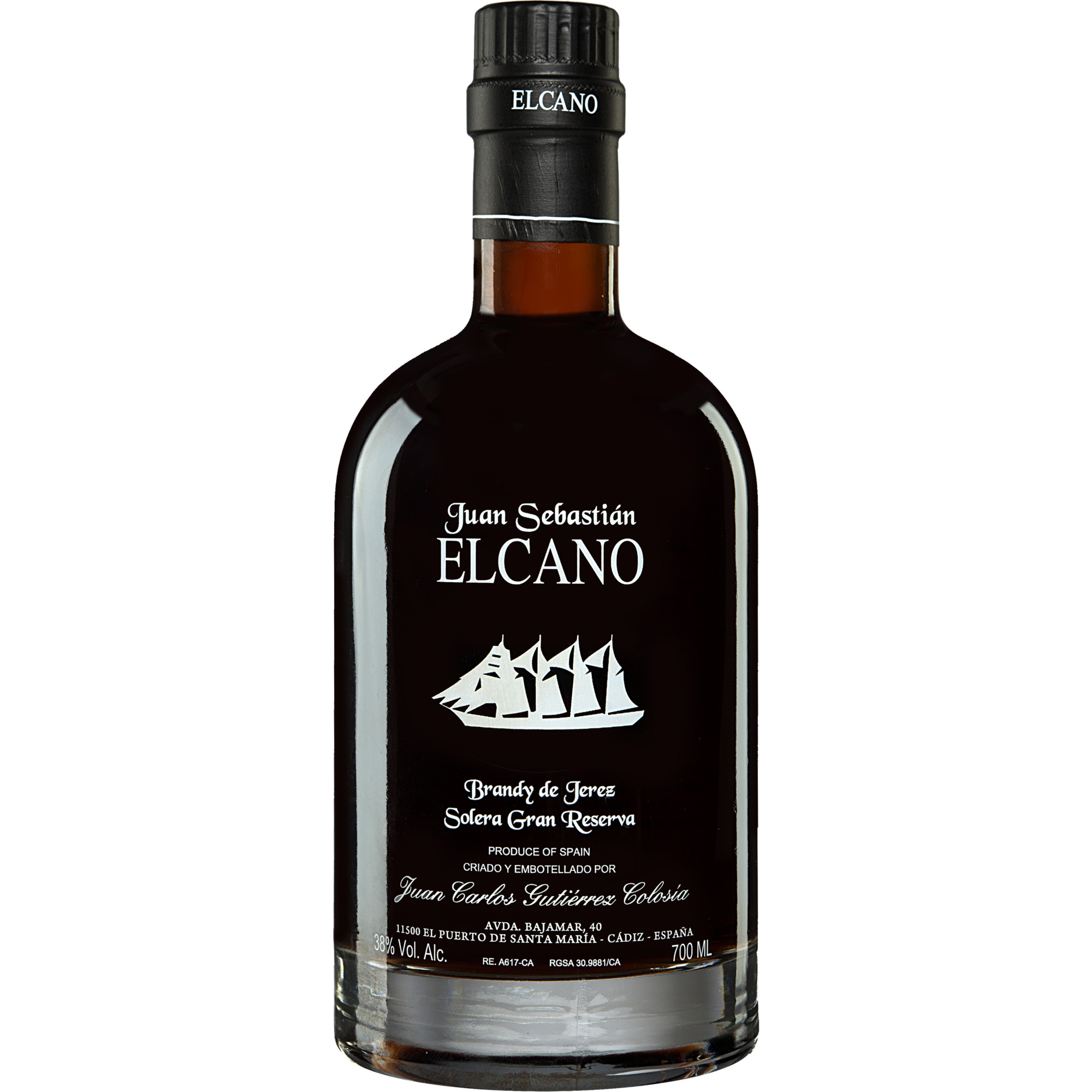 Brandy Gutiérrez-Colosía »Juan Sebastián Elcano« Solera Gran Reserva - 0,7 L. Gran Reserva 0.7L 38% Vol. Brandy aus Spanien