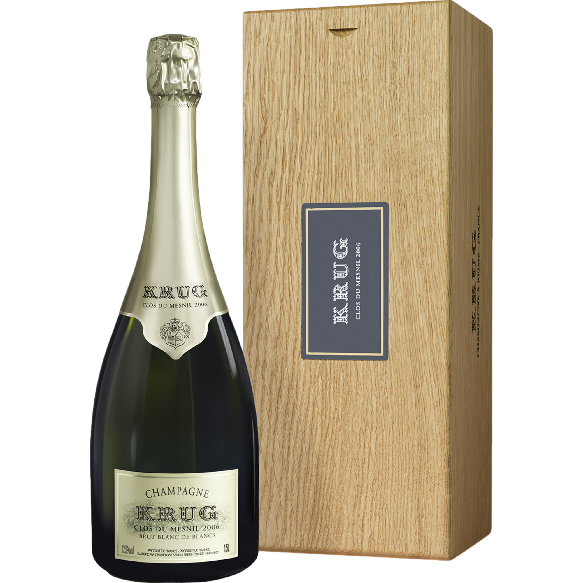Champagne Krug Clos du Mesnil, Brut, Champagne AC, Einzelholzkiste, Champagne, 2008, Schaumwein