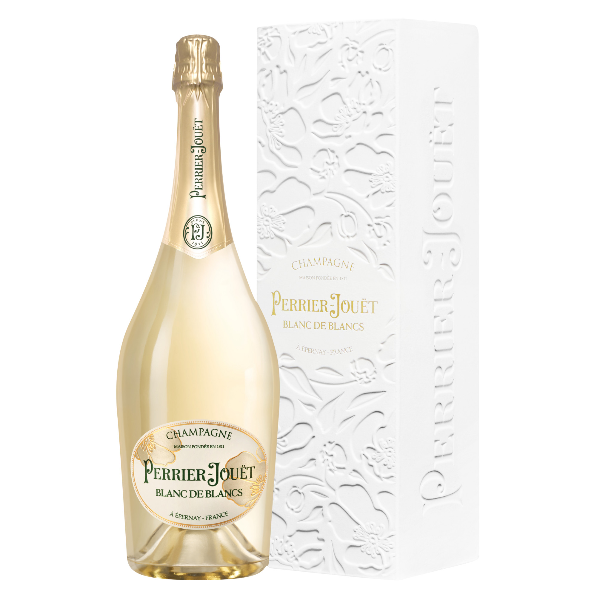 Champagne Perrier Jouët Blason Blanc de Blancs, Brut, Champagne AC, Magnum, Geschenketui, Champagne, Schaumwein
