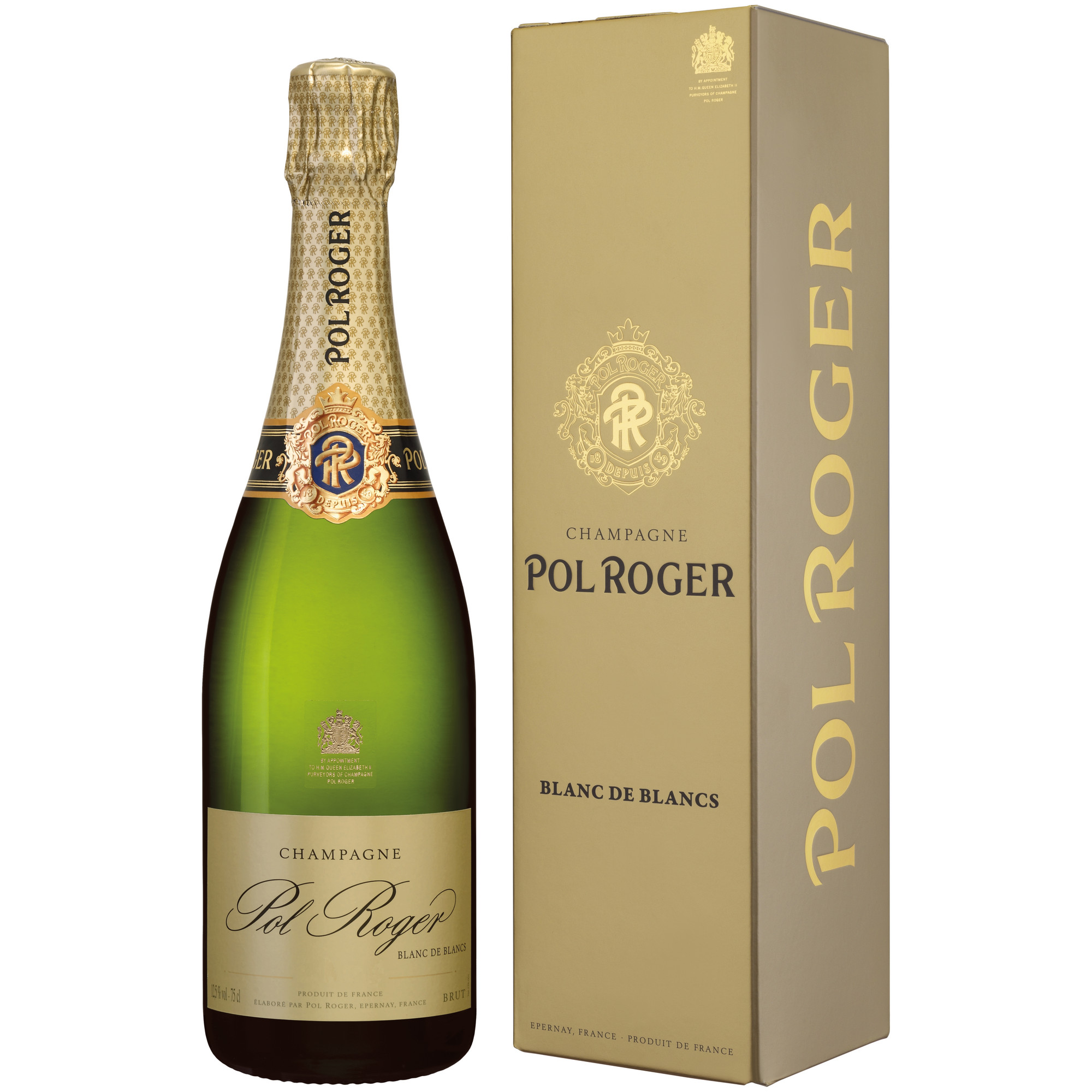 Champagne Pol Roger Blanc de Blancs, Brut, Champagne AC, Geschenketui, Champagne, 2016, Schaumwein