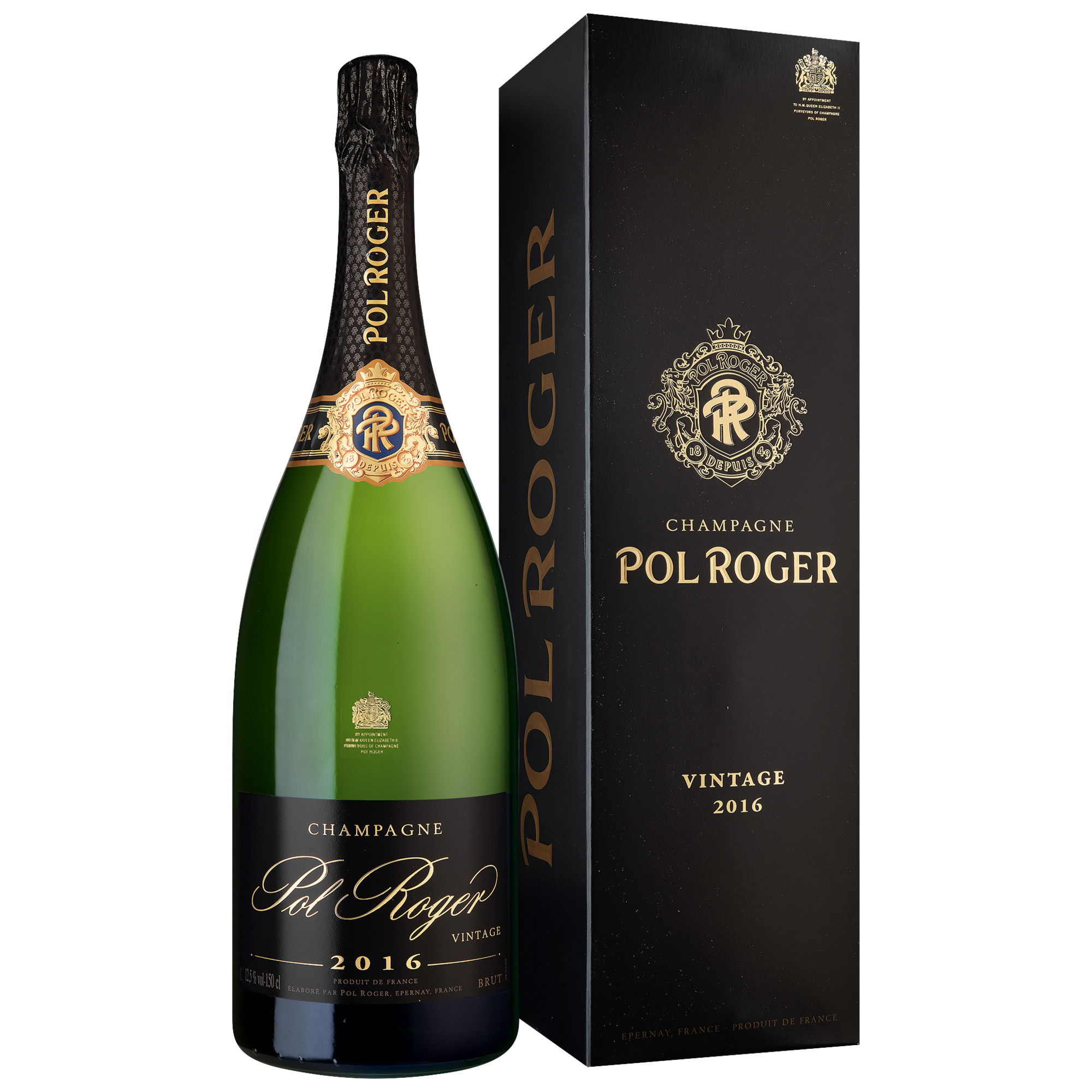 Champagne Pol Roger, Brut, Champagne AC, Magnum, Geschenketui, Champagne, 2016, Schaumwein