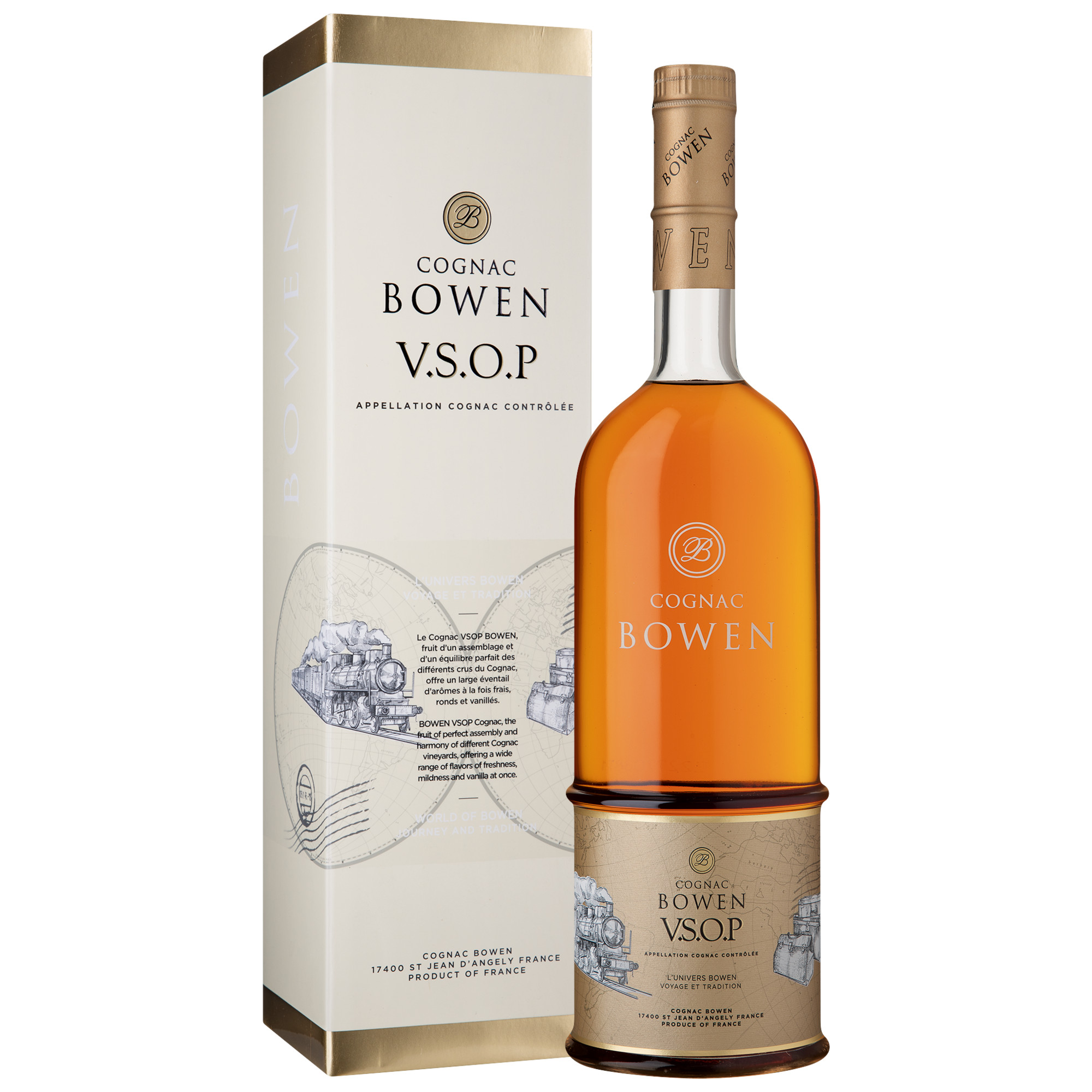 Cognac Bowen VSOP, Cognac AOP, Geschenketui, 0,7L, 40% Vol., Cognac, Spirituosen