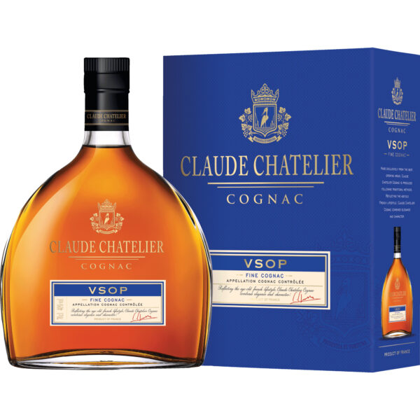 Cognac Claude Chatelier VSOP, Cognac AOP, 0,7 L, 40% Vol., in Etui, Cognac, Spirituosen