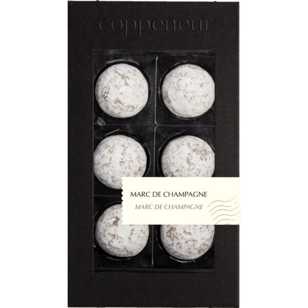 Coppeneur 6er Sélection Marc de Champagne, 6 alkoholhaltige Marc de Champagne Pralinen, 68 g, Food