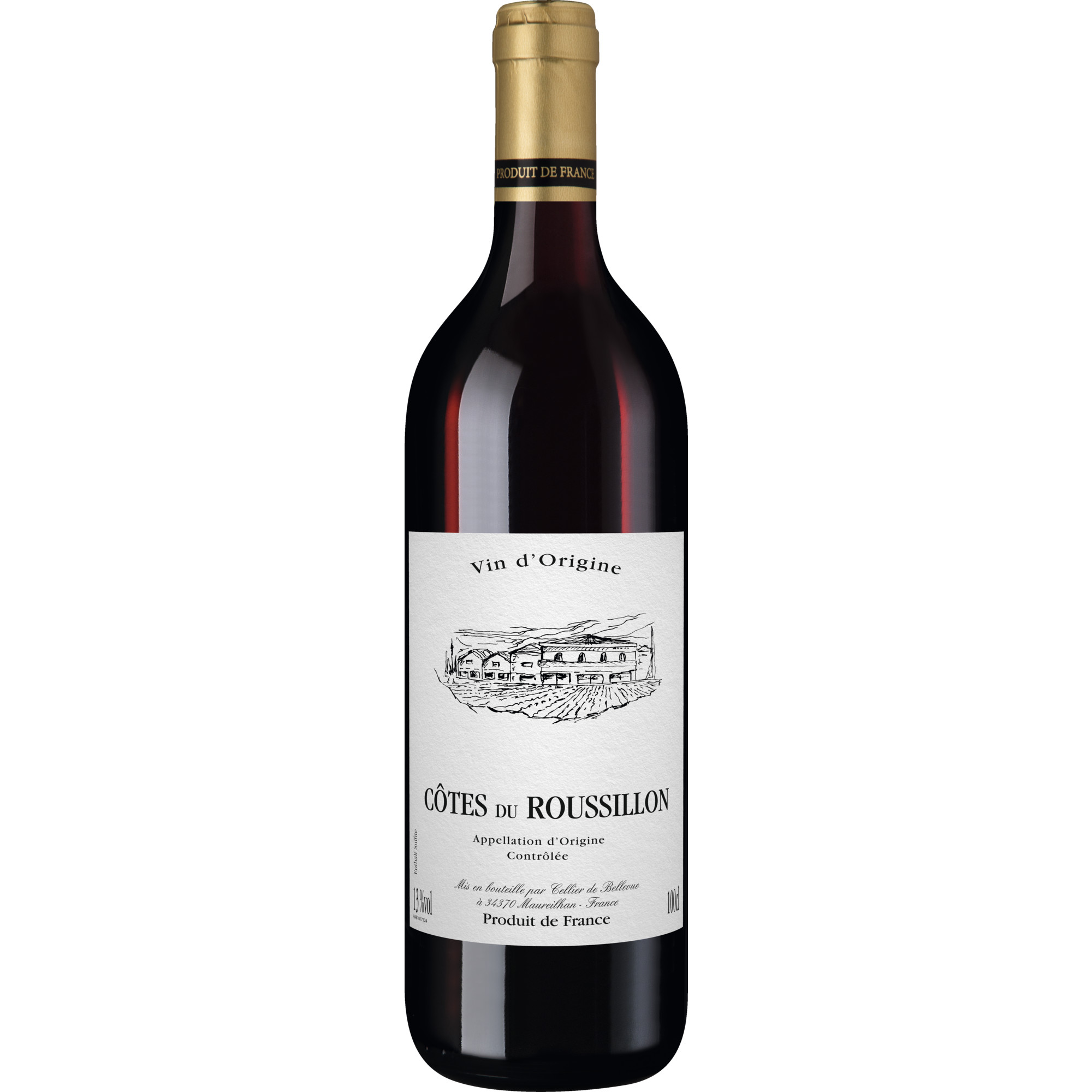 Côtes du Roussillon Rouge, Côtes du Roussillon AOP, 1,0 Liter, Languedoc-Roussillon, 2024, Rotwein