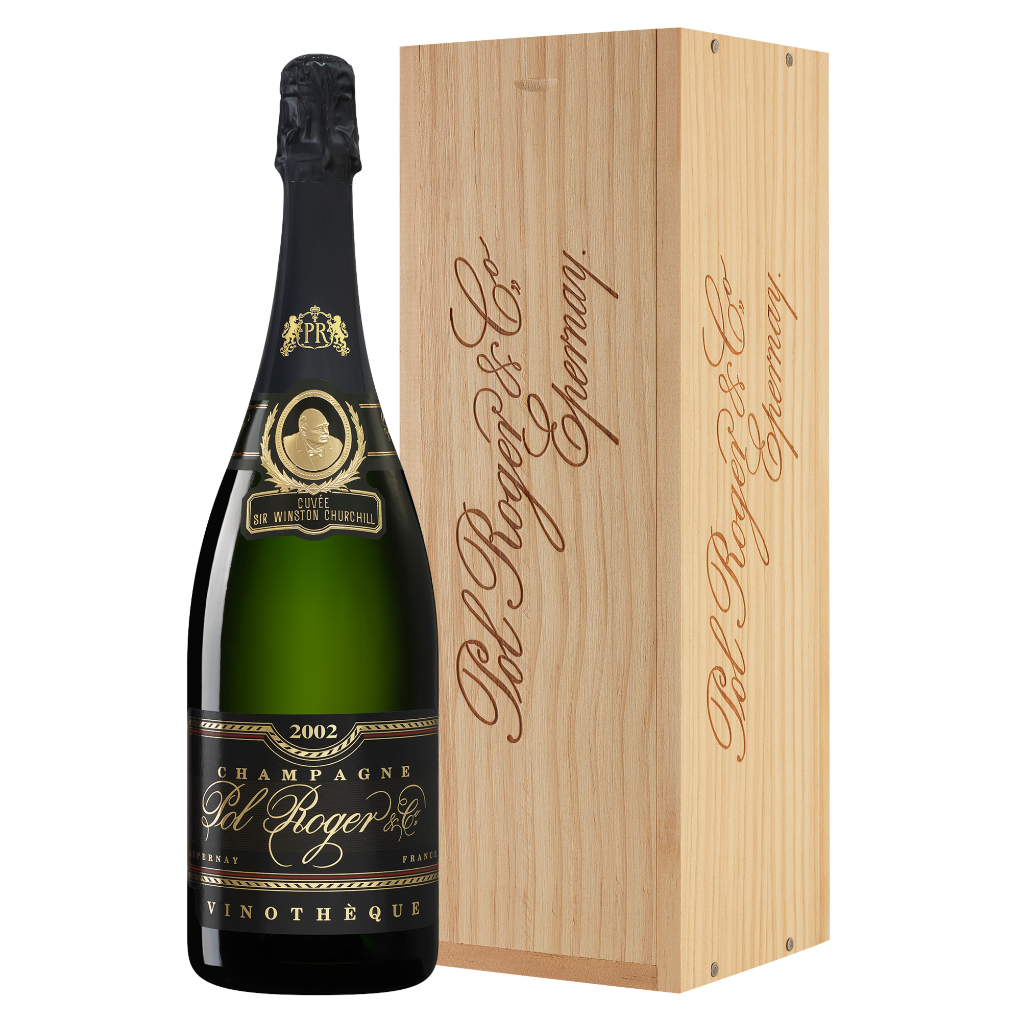 Cuvée Sir Winston Churchill Vinothèque, Brut, Champagne AC, Magnum, in Holzkiste, Champagne, 2002, Schaumwein