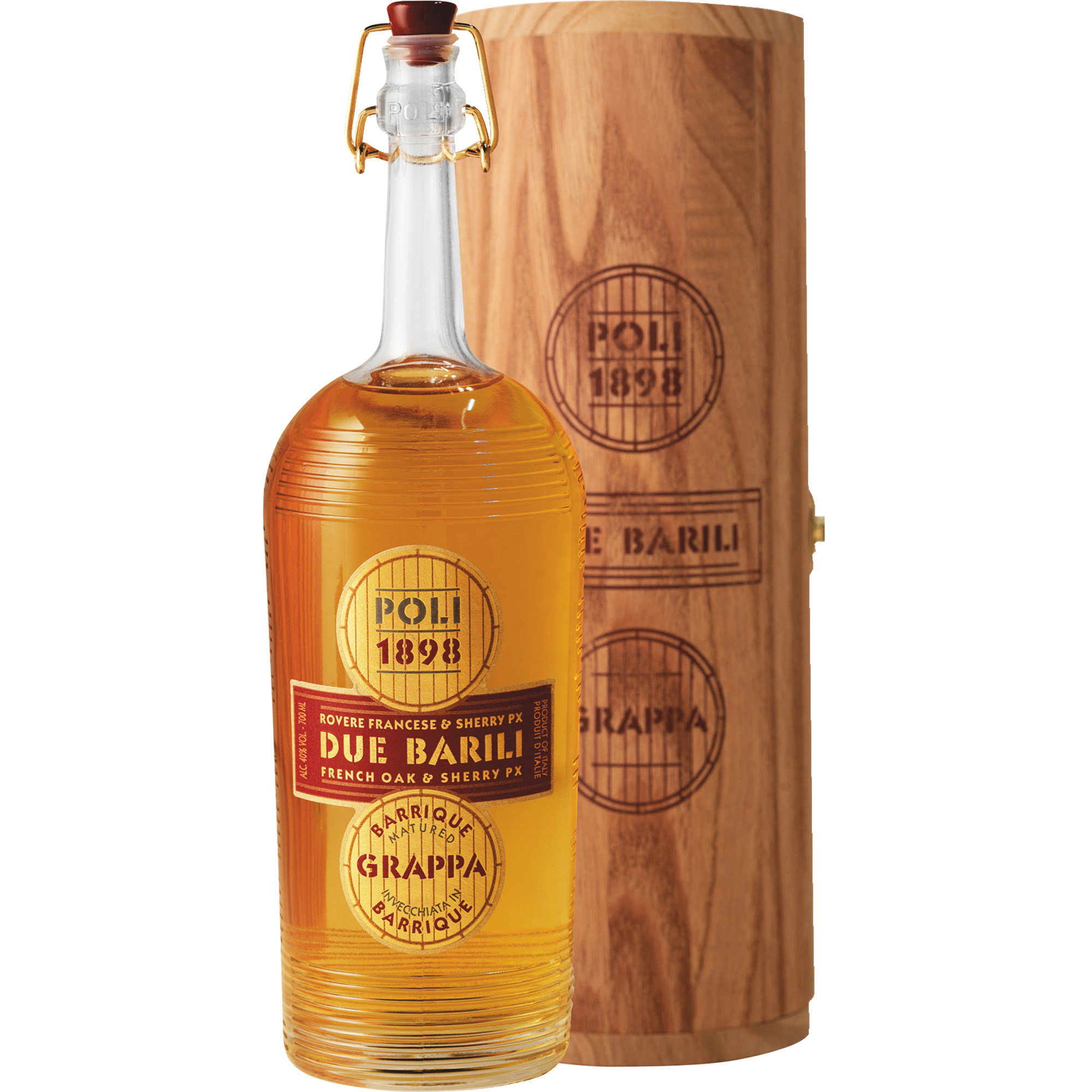 Due Barili Grappa di Prosecco, 0,7 L, 40% Vol., in Holzkiste, Spirituosen