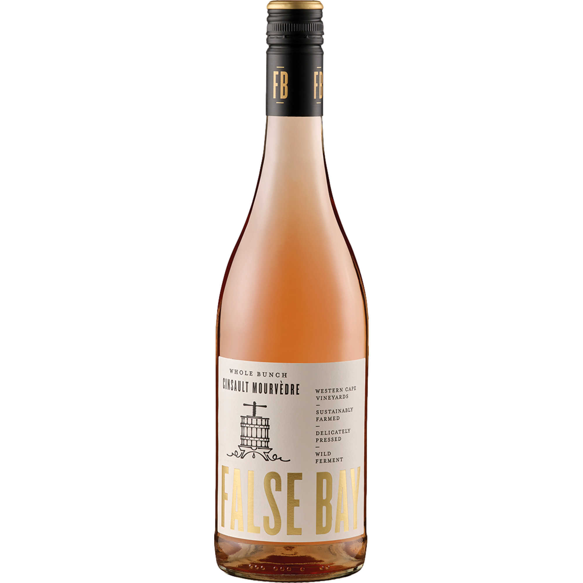 False Bay Whole Bunch Cinsault Mourvedre Rose, WO Coastal Region, Wine of South Africa, 2025, Roséwein