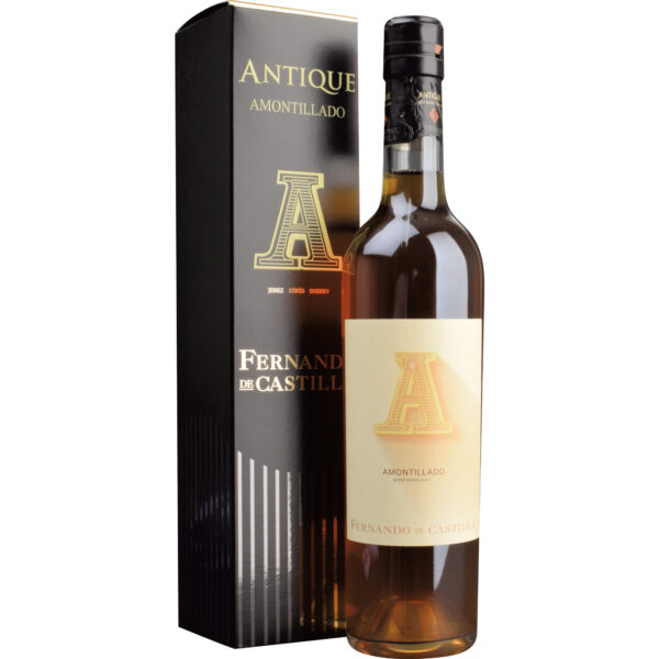 Fernando De Castilla Amontillado Antique, Jerez/Xerez/Sherry DO, 0,5 L, 19% Vol., Etui, Andalusien, Spirituosen