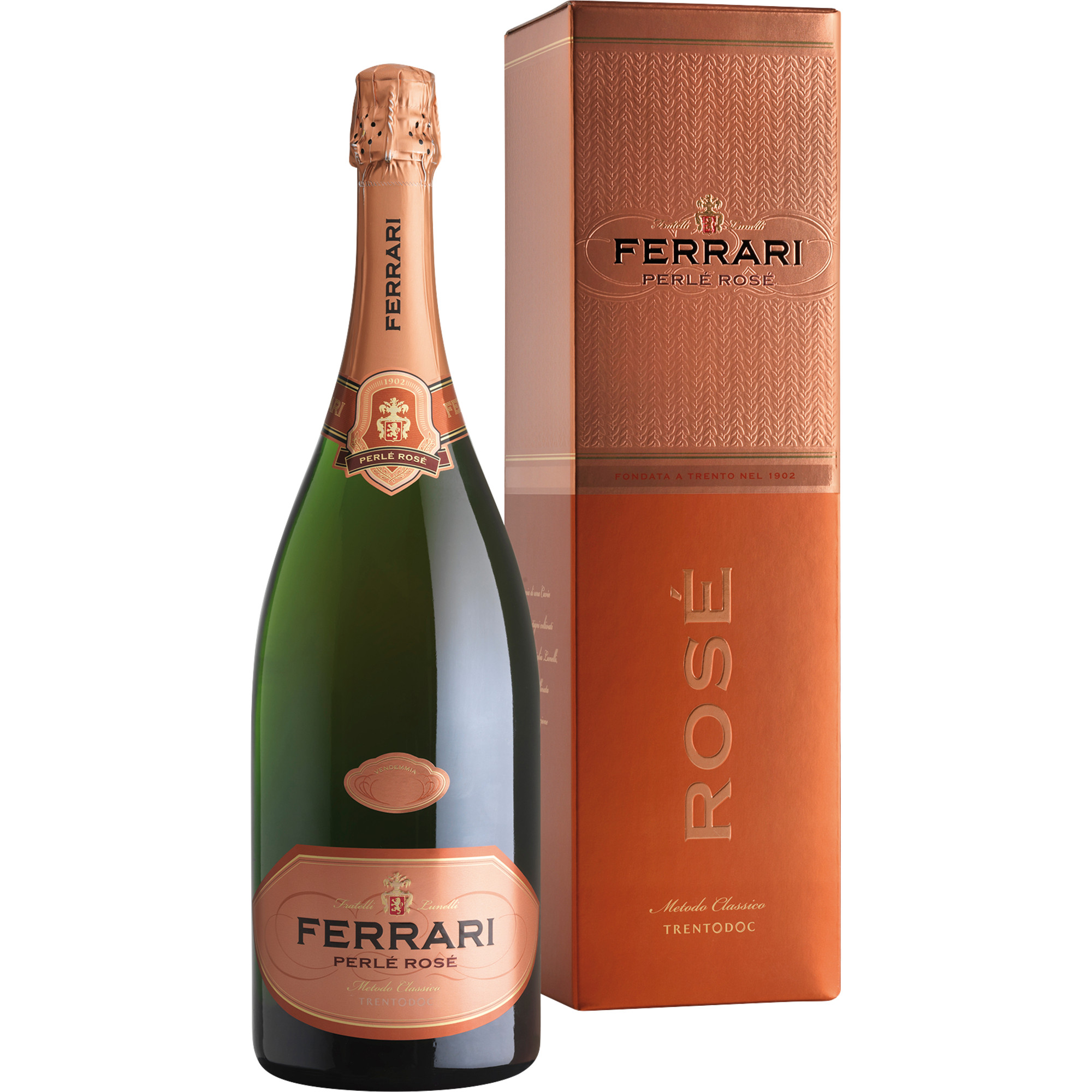 Ferrari Perlé Rosé, Trentodoc, Magnum, Trentino, 2017, Schaumwein