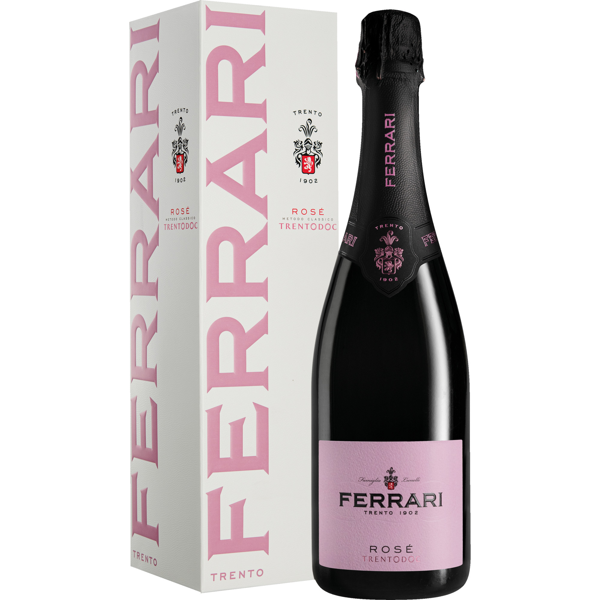 Ferrari Rosé Brut, Trento DOC, im Geschenkkarton, Trentino, Schaumwein
