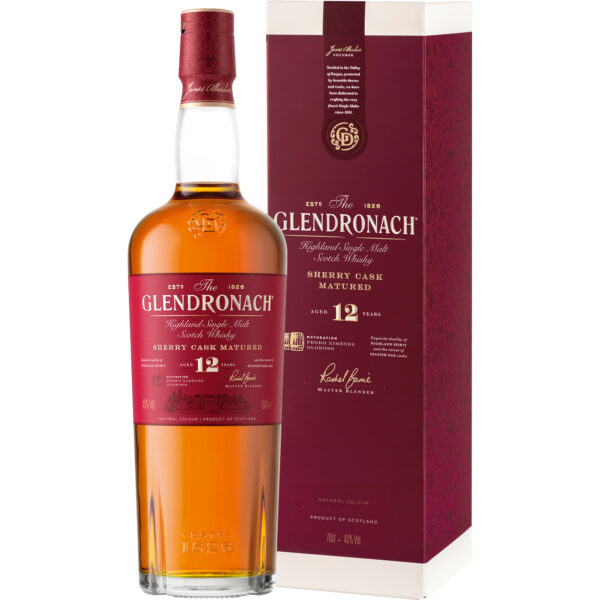 Glendronach 12 Years Single Malt Scotch Whisky, 0,7 L, 43% Vol., Schottland, Spirituosen