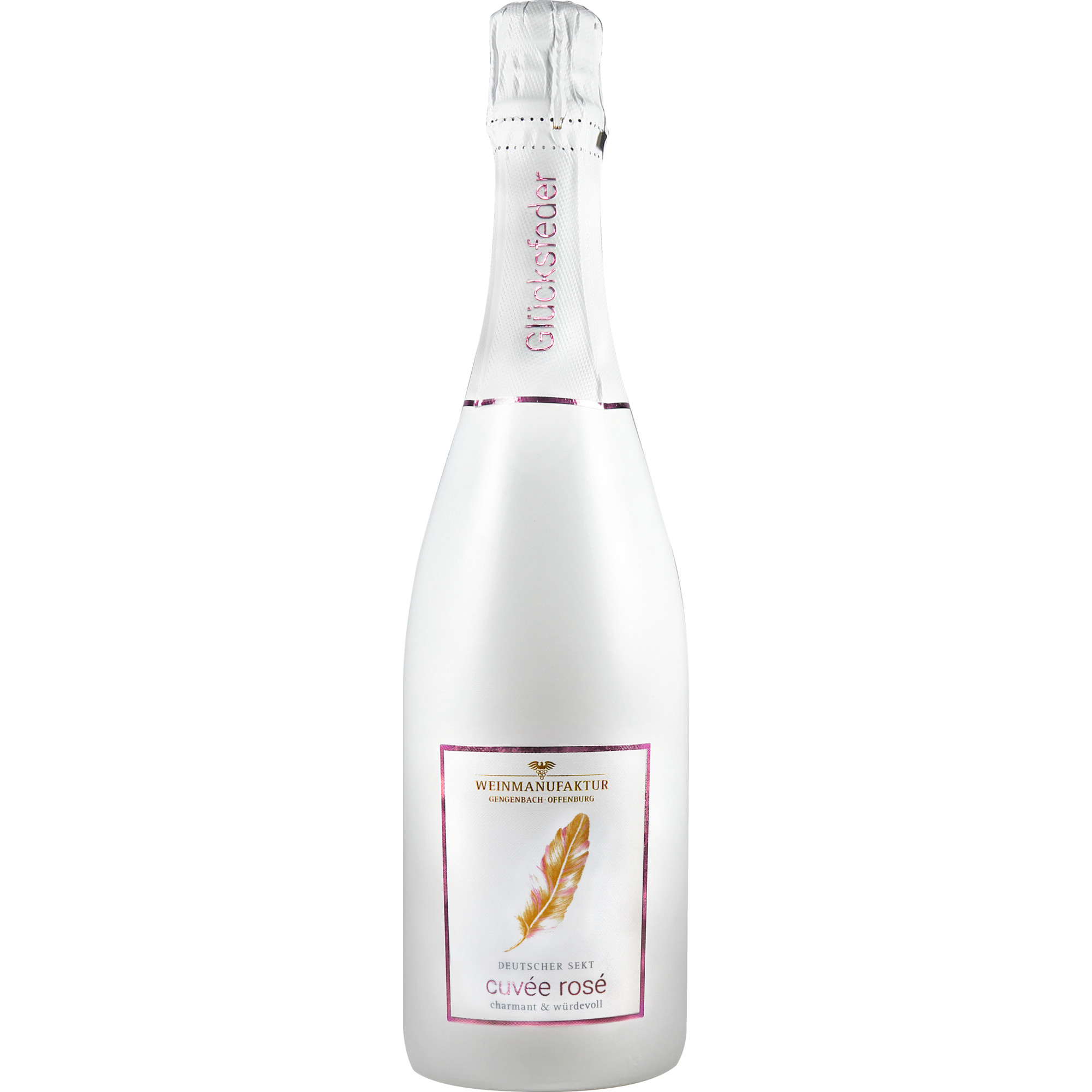 Glücksfeder Sekt Cuvée Rosé, Trocken, Baden, Baden, Schaumwein