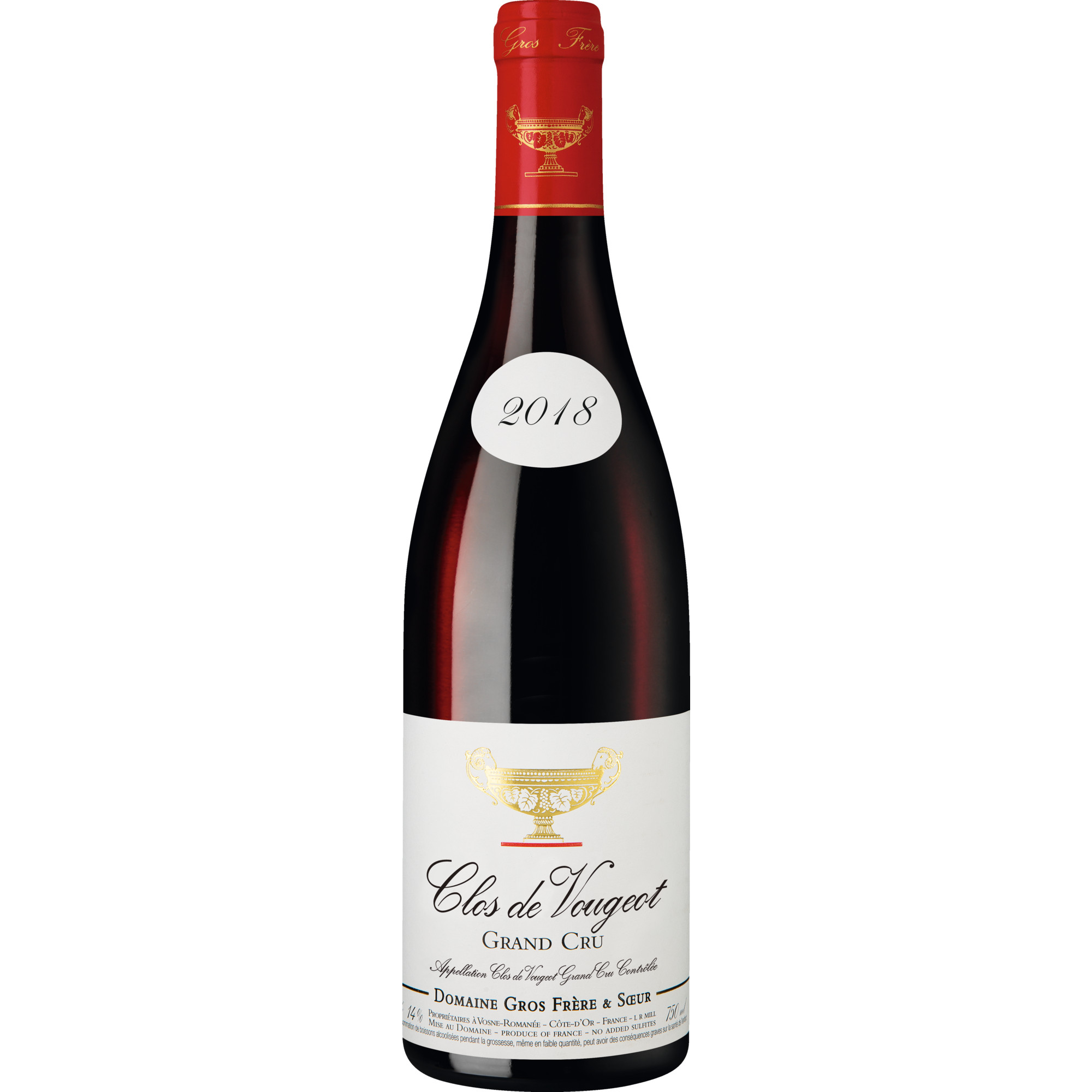 Gros Frère & Soeur Clos de Vougeot, Clos de Vougeot Grand Cru AOP, Burgund, 2018, Rotwein