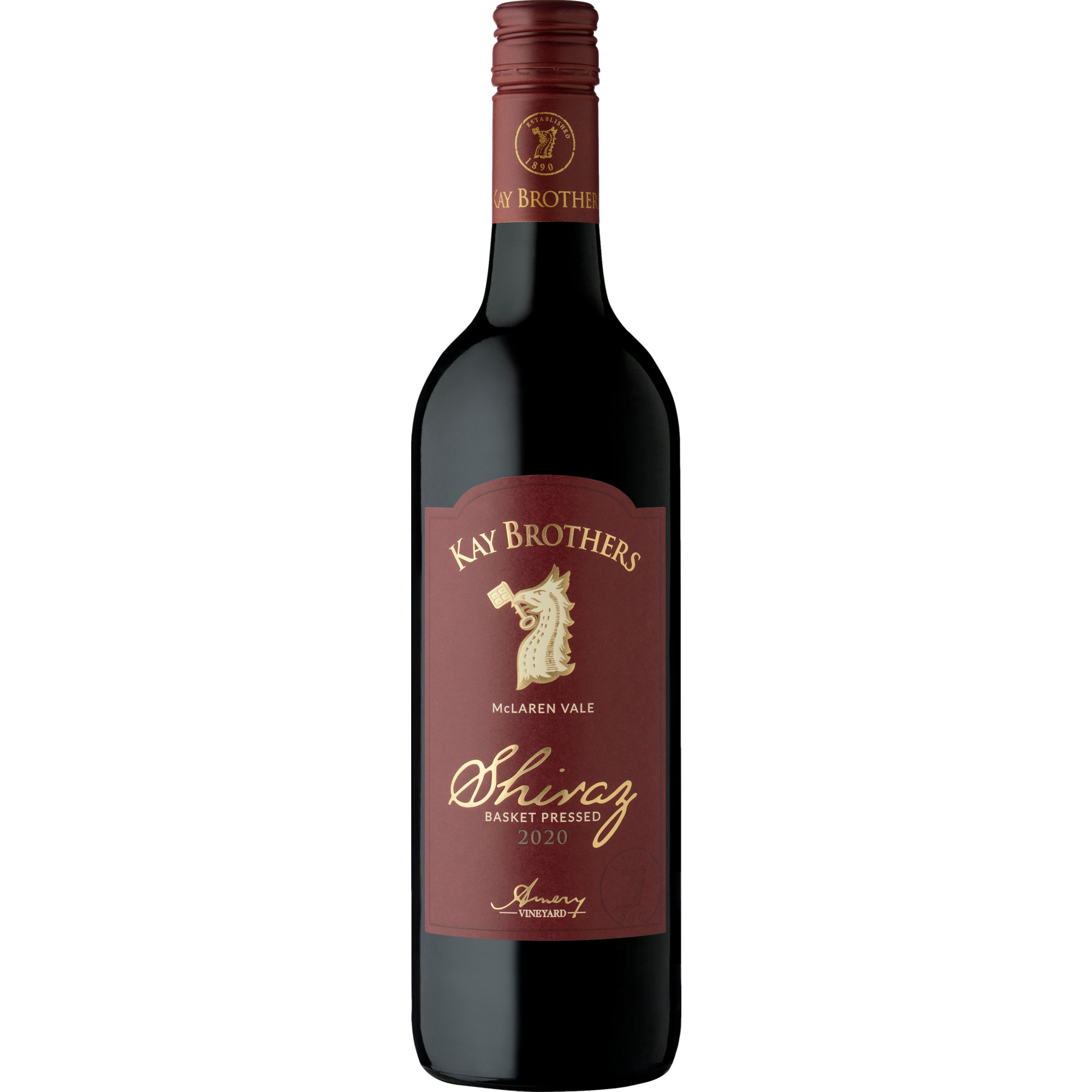 Kay Brothers Basket Pressed Shiraz, McLaren Vale, South Australia, 2020, Rotwein
