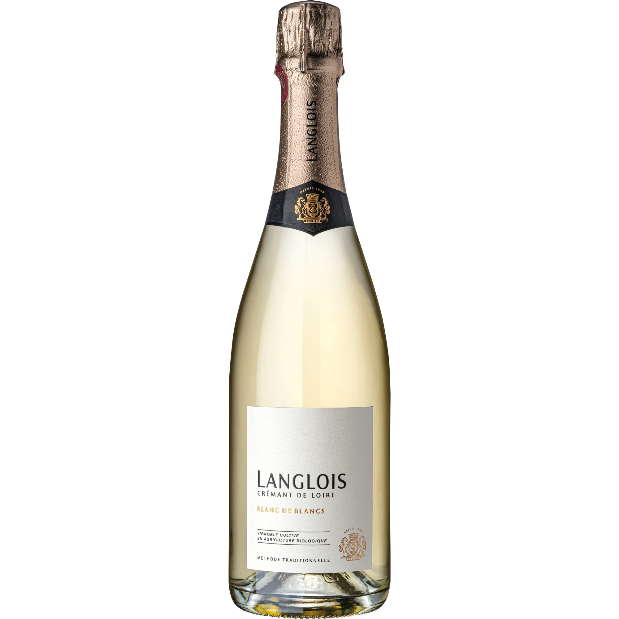 Langlois Crémant de Loire Blanc de Blancs Bio, Brut, Crémant de Loire AOP, Loire, 2021, Schaumwein