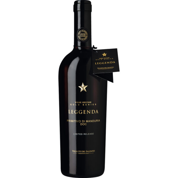 Leggenda Vigne Vecchie Gold Primitivo, Primitivo di Manduria DOC, Apulien, 2021, Rotwein