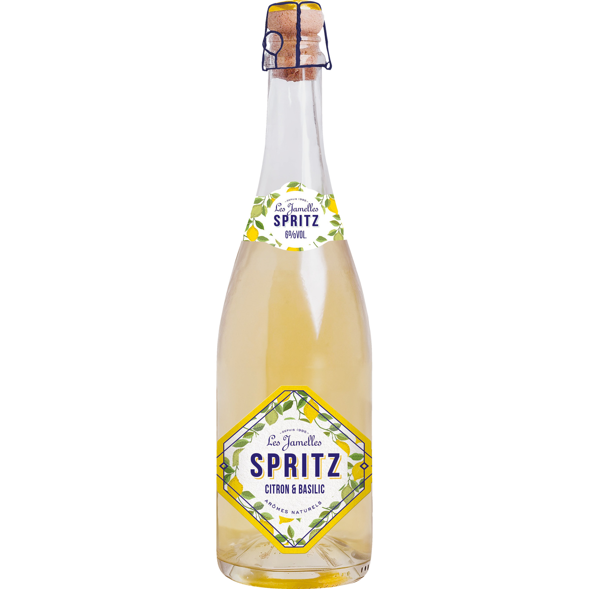 Les Jamelles Spritz Citron & Basilic, Aromatisiertes weinhaltiges Getränk, 5,5% Vol., Weißwein