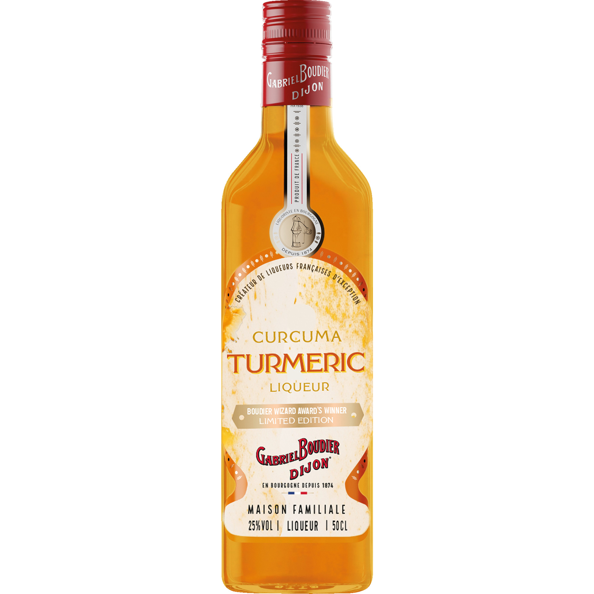 Liqueur de Curcuma Boudier, 0,5L, 25%, Burgund, Spirituosen