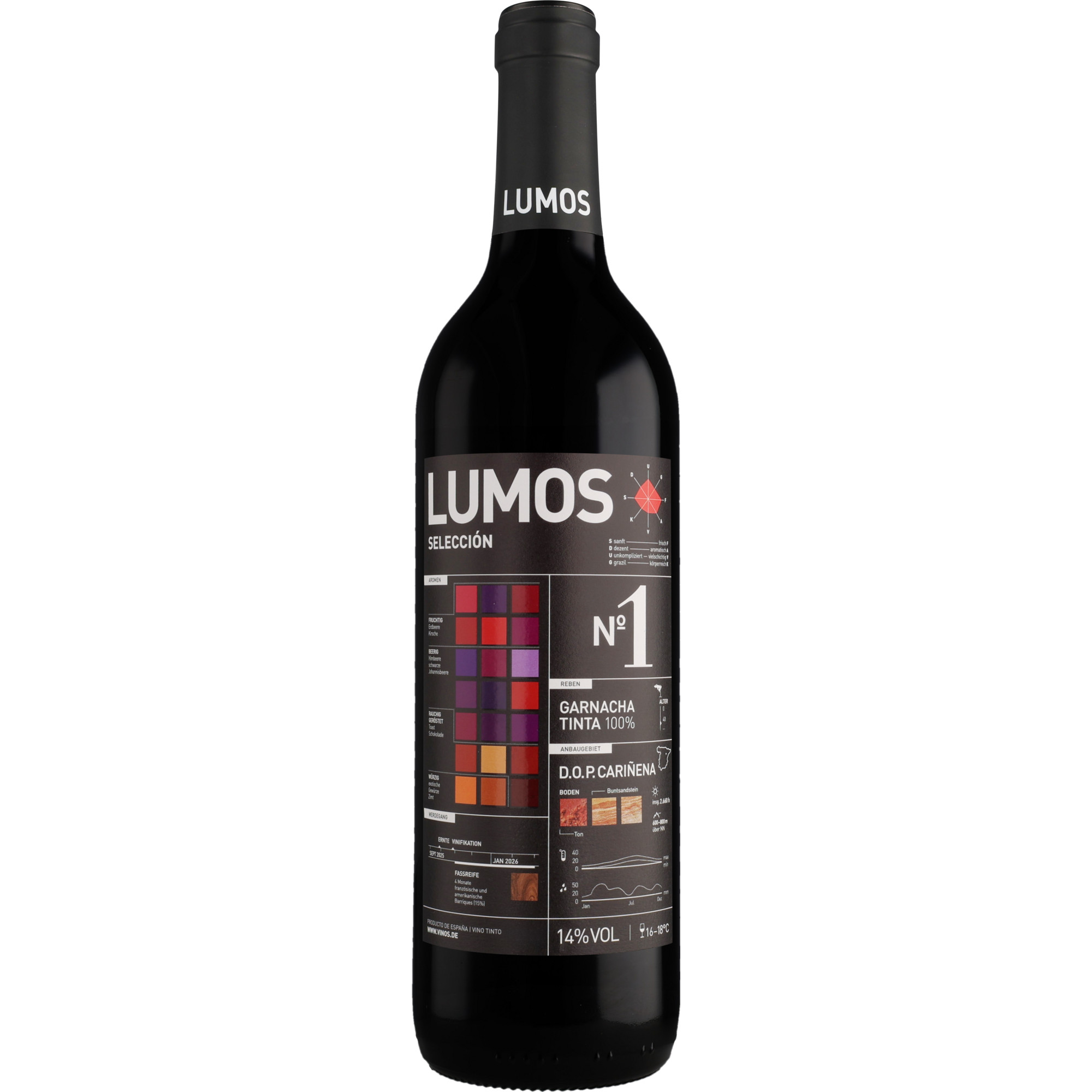 LUMOS No.1 Garnacha 2025 0.75L 14% Vol. Rotwein Trocken aus Spanien