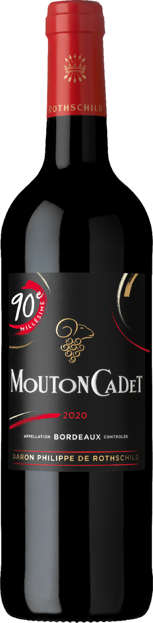 Mouton Cadet Rouge ’90e Millésime’ - ab 3 Flaschen in der Holzkiste