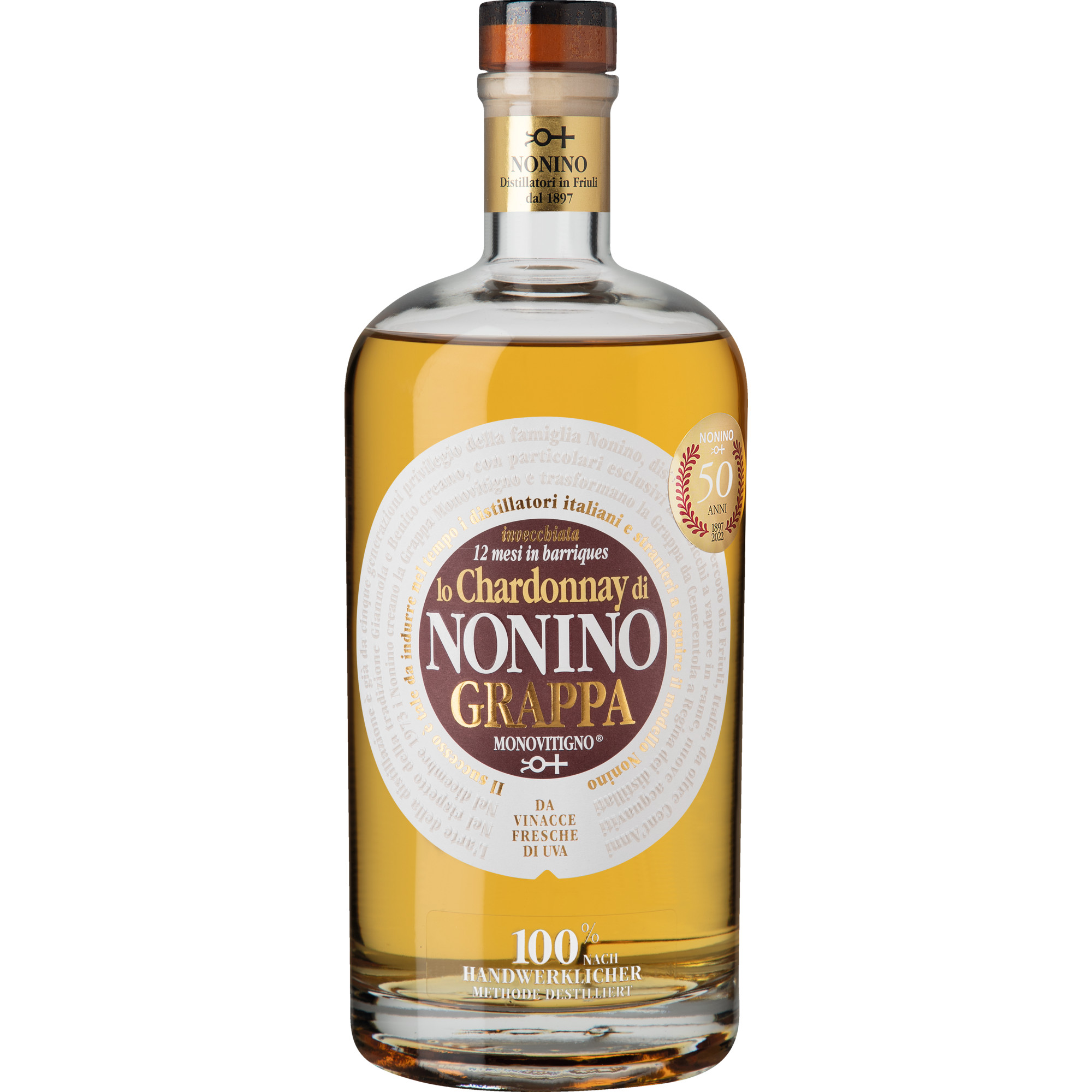 Nonino Grappa Monovitigno Chardonnay, 0,7 L, 41% Vol., Spirituosen
