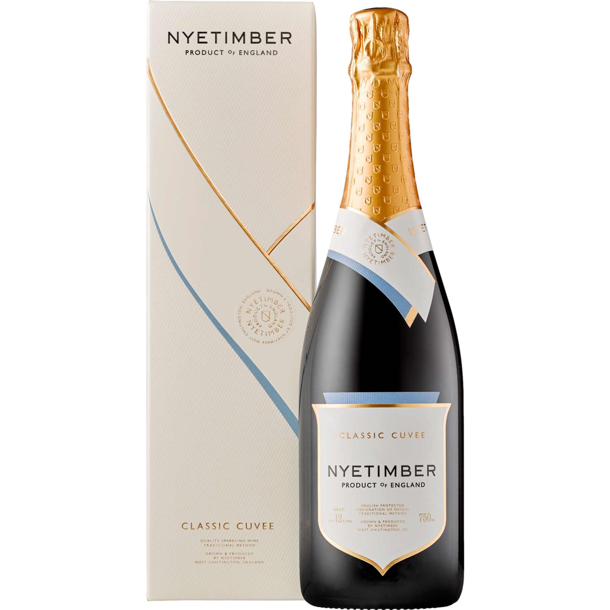 Nyetimber Classic Cuvée Brut, England PDO, Traditional Method,Geschenkverpackung, Sussex, Schaumwein
