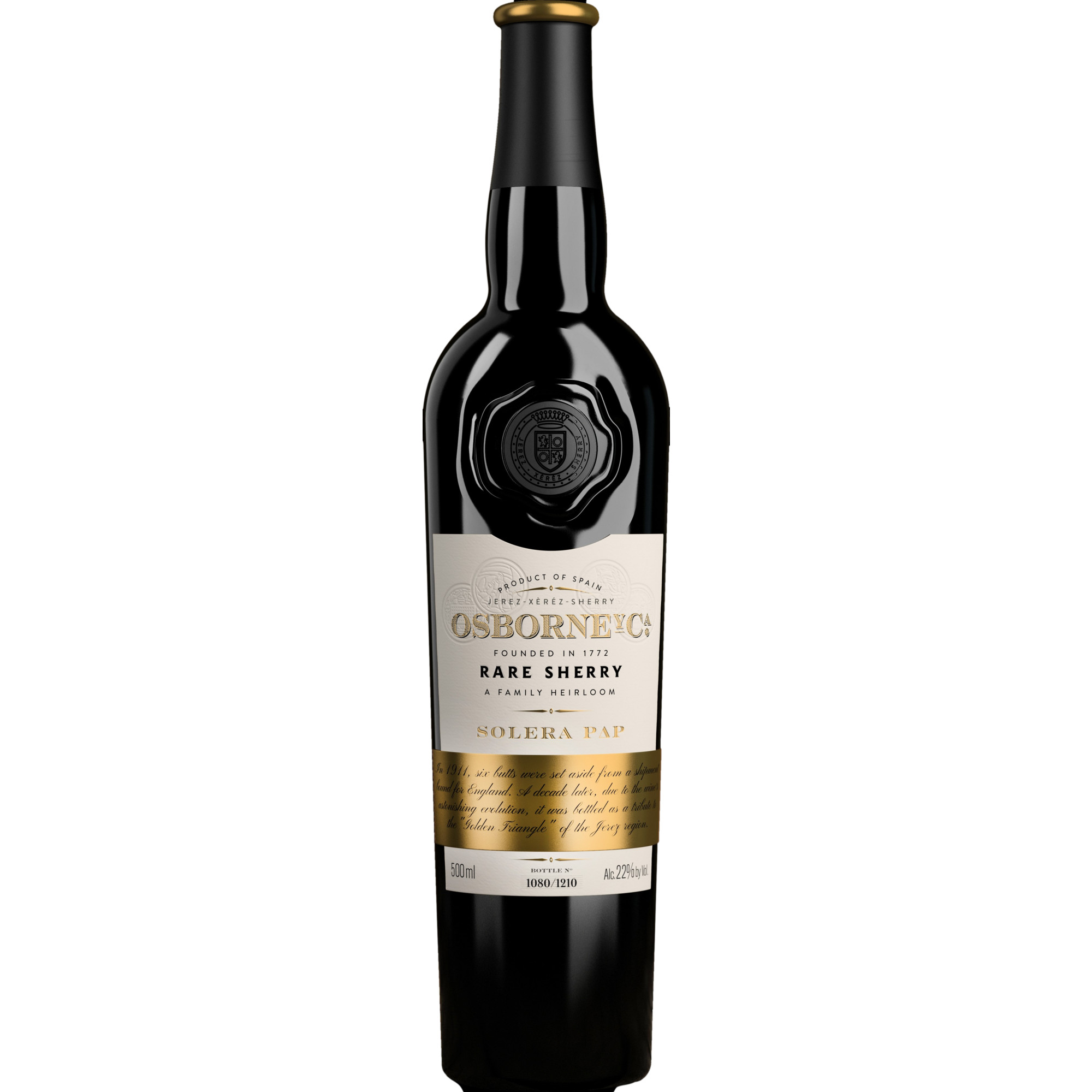 Osborne Rare Sherry Oloroso Medium Solera PAP, Jerez-Xérès-Sherry DO, 0,5 L, 22% Vol., Spirituosen