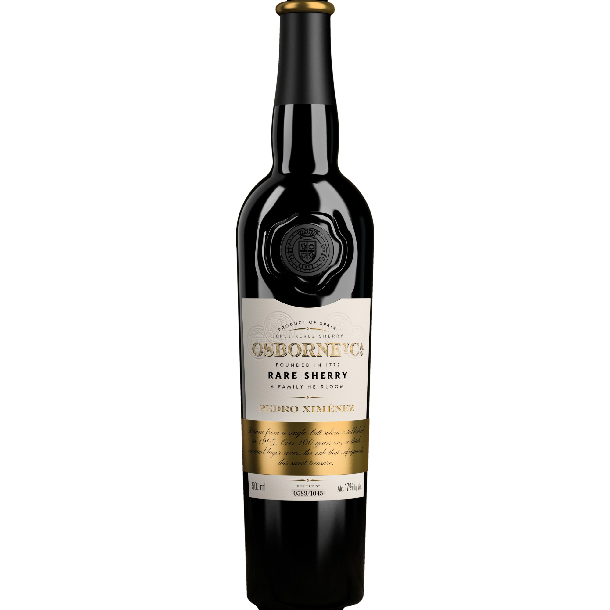 Osborne Rare Sherry Pedro Ximenez, Jerez-Xérès-Sherry DO, 0,5 L, 22% Vol., Spirituosen