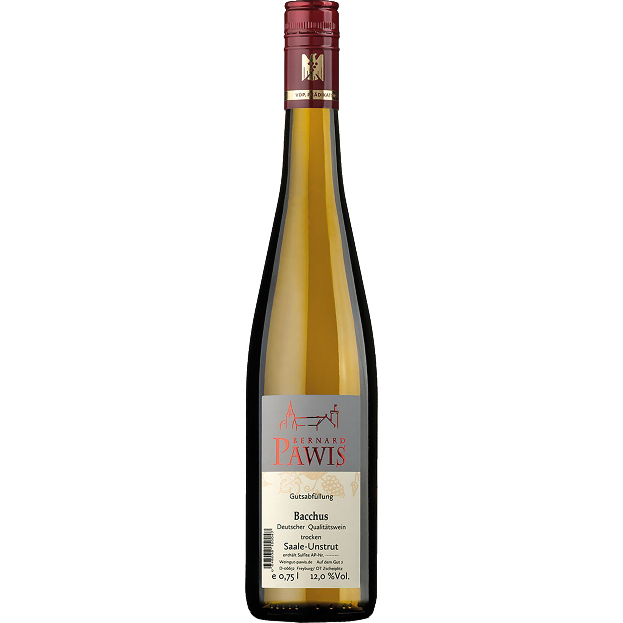 Pawis Bacchus, Trocken, Saale-Unstrut, Saale-Unstrut, 2025, Weißwein
