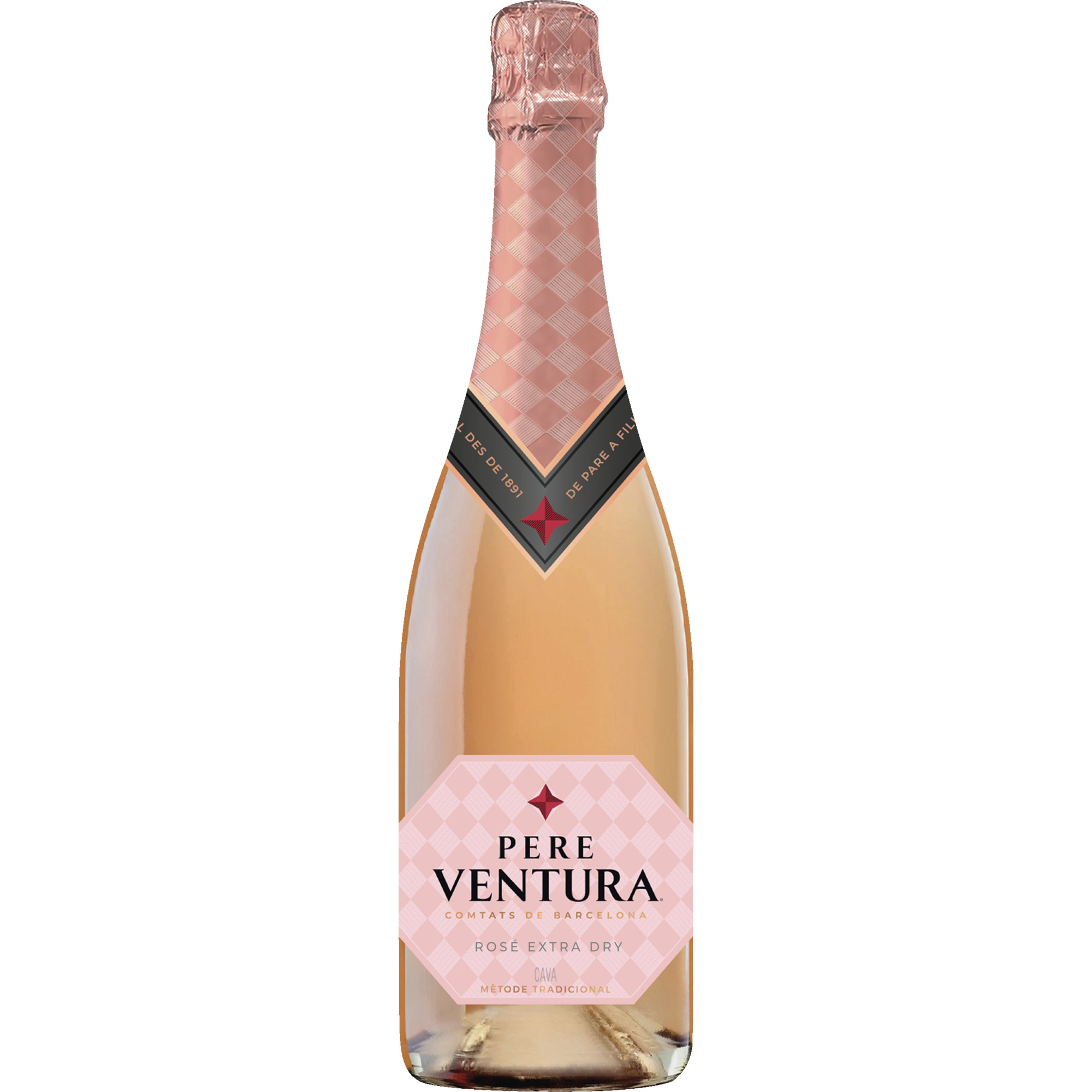 Pere Ventura Cava Rosé, Extra Dry, Cava DO, Katalonien, Schaumwein