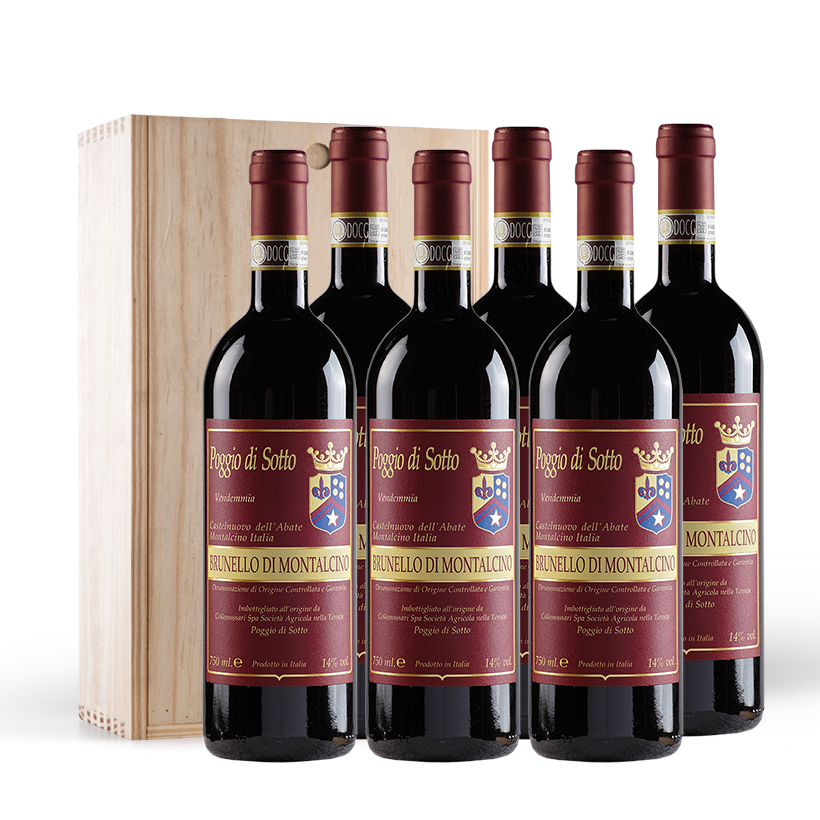 Poggio di Sotto Brunello di Montalcino DOCG 2019 Biologico - 6 Flaschen in Original Holzkiste