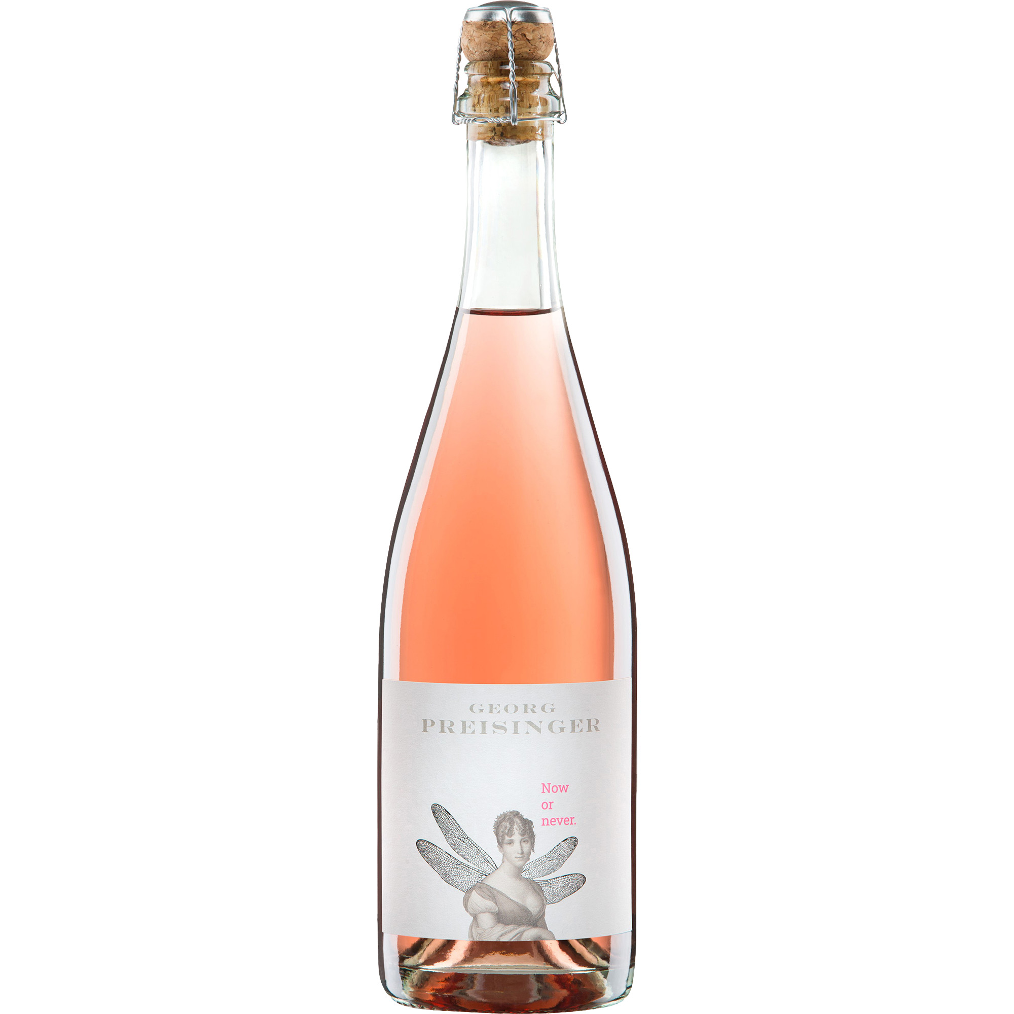 Preisinger Now or Never Pet Nat Rosé Bio, Brut, Schaumwein aus Österreich, Wein aus Österreich, 2023, Schaumwein