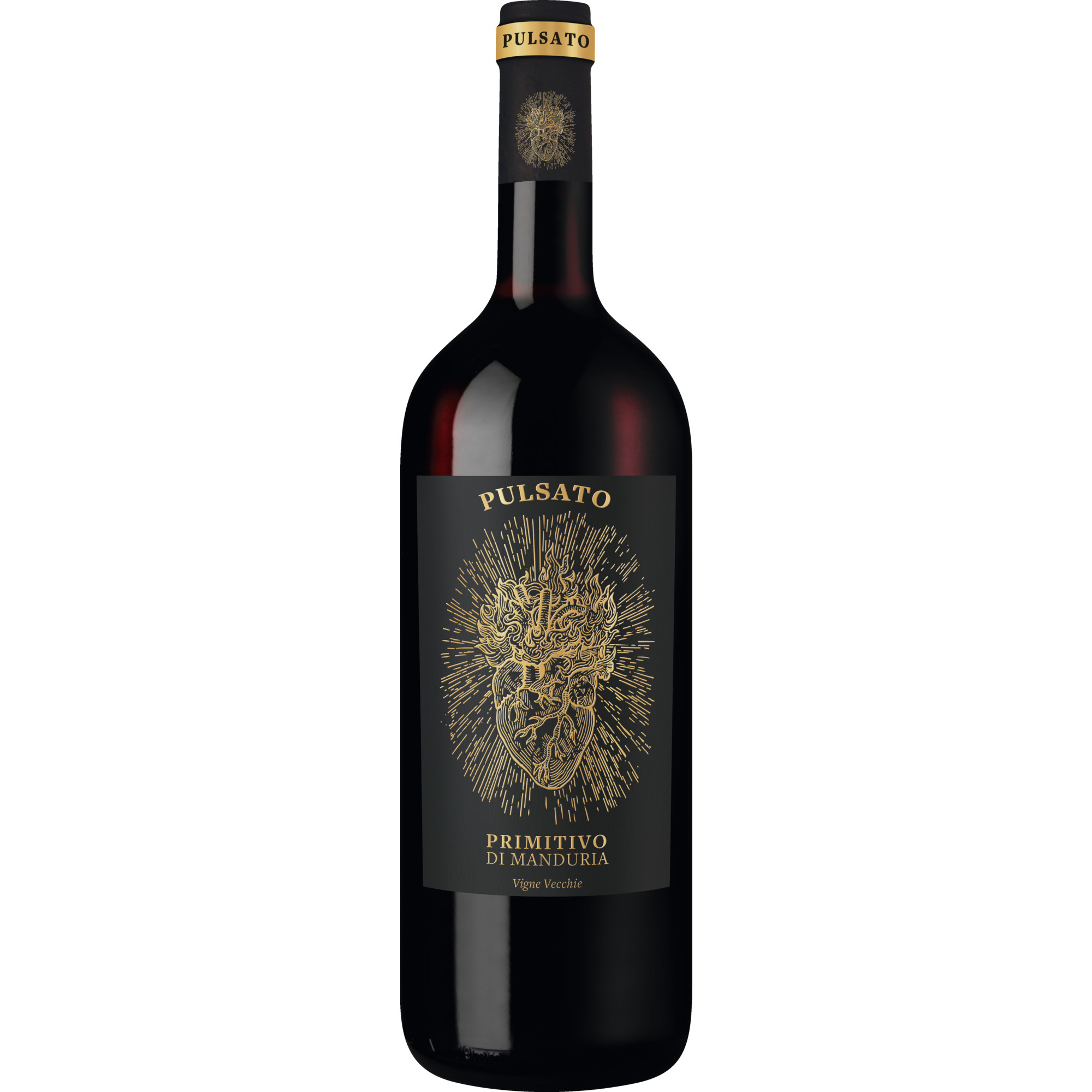 Pulsato Primitivo di Manduria Vigne Vecchie, Primitivo di Manduria DOC, Magnum, Apulien, 2023, Rotwein