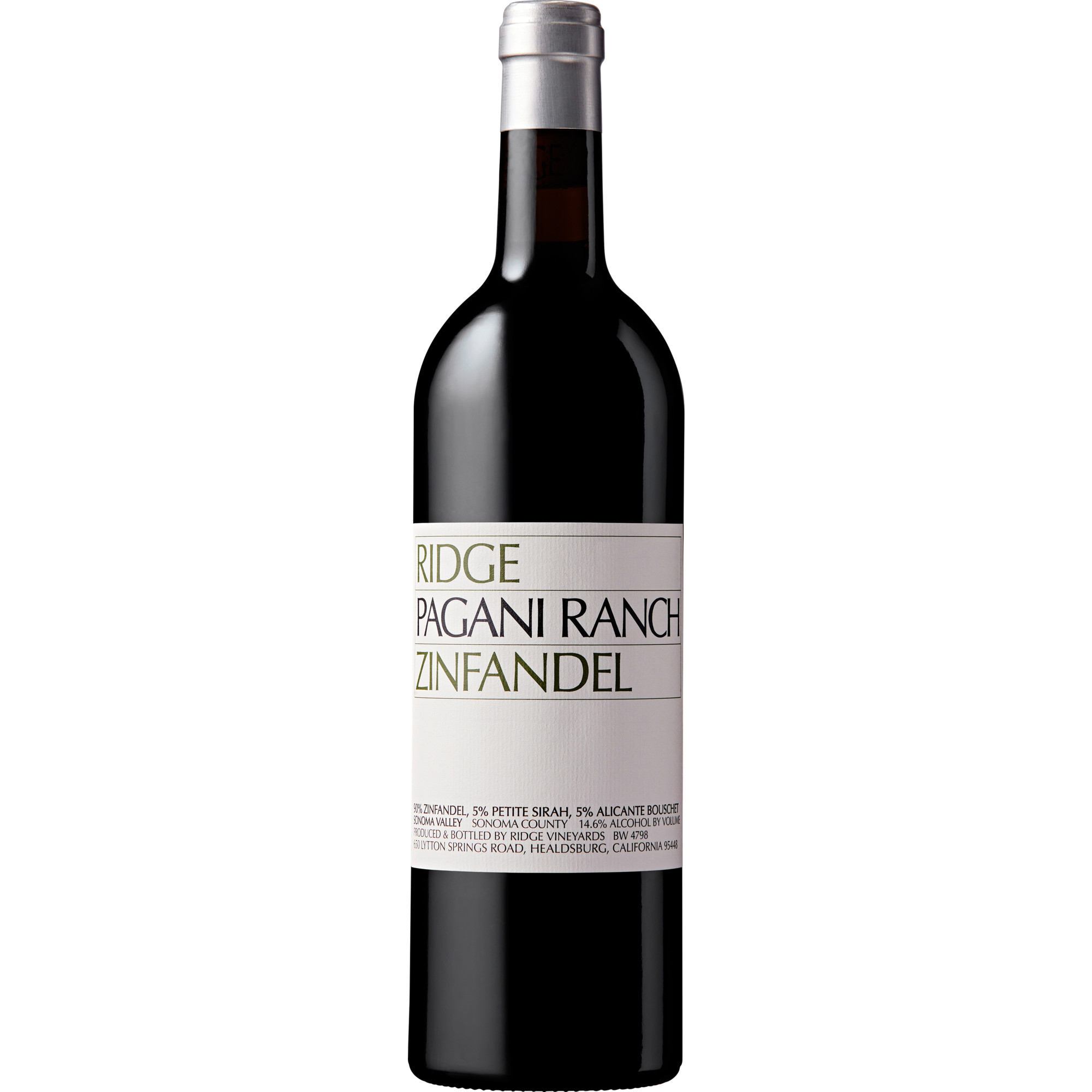 Ridge Pagani Ranch Zinfandel, Sonoma County, Kalifornien, 2021, Rotwein