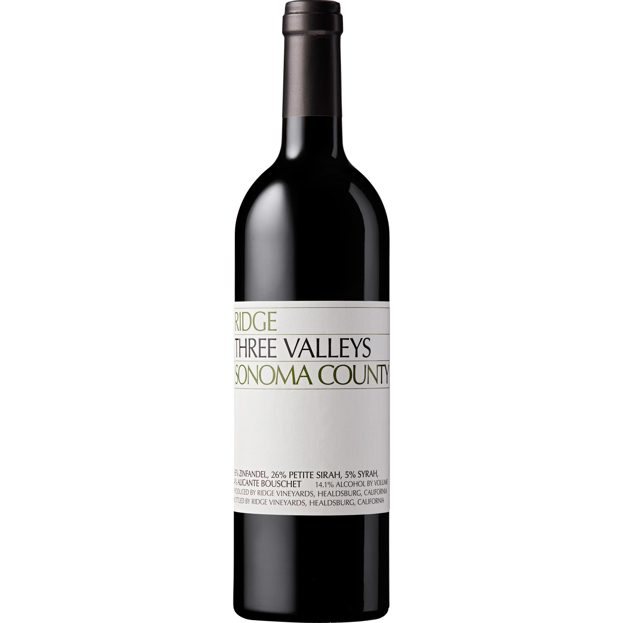Ridge Three Valleys, Sonoma County, Kalifornien, 2022, Rotwein