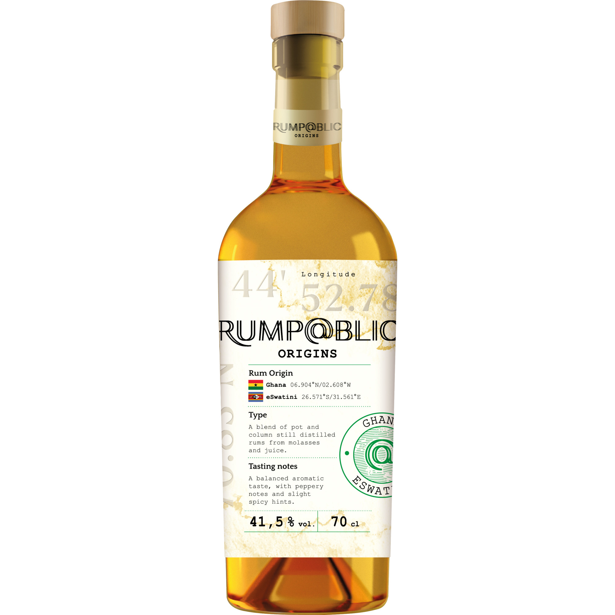 Rump@blic Origins Rum, Ghana & Eswatini, 0,7 L, 41,5% Vol., Sizilien, Spirituosen