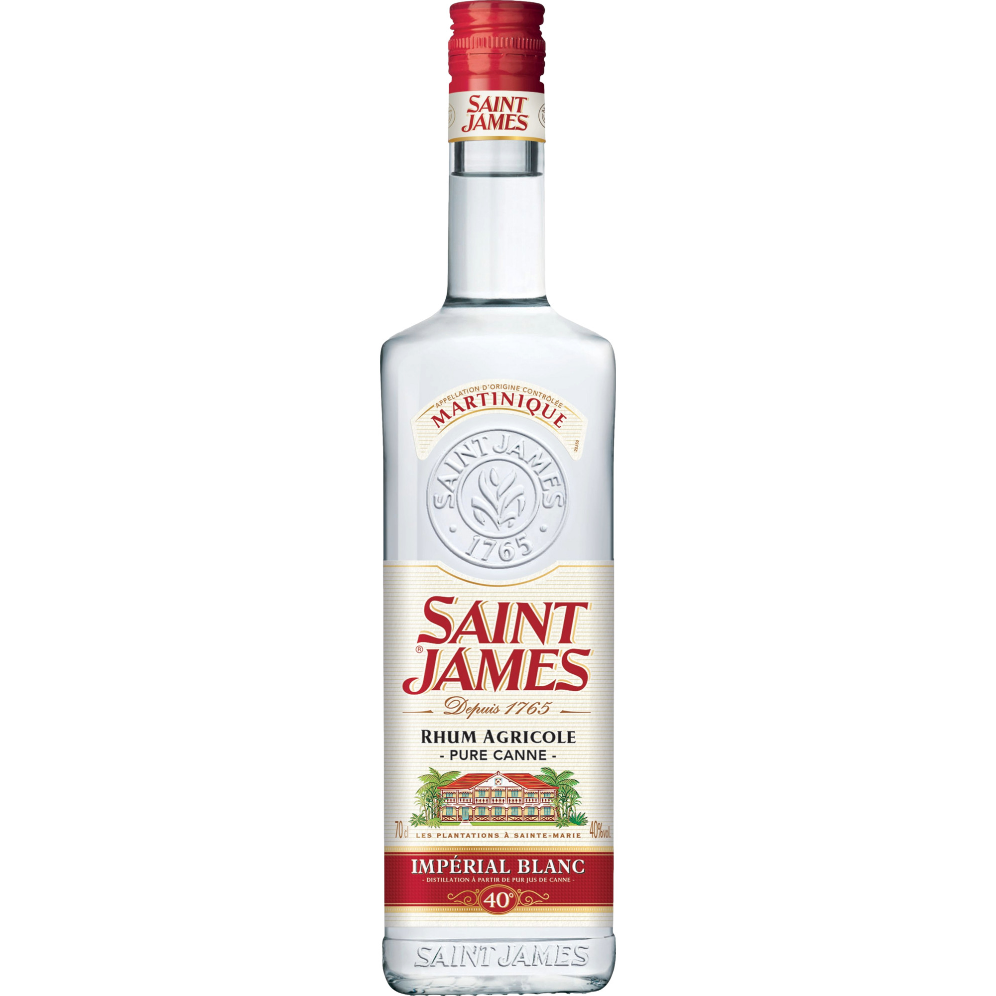Saint James Rhum Agricole Pure Canne Blanc, 40% Vol 0,7l, Spirituosen