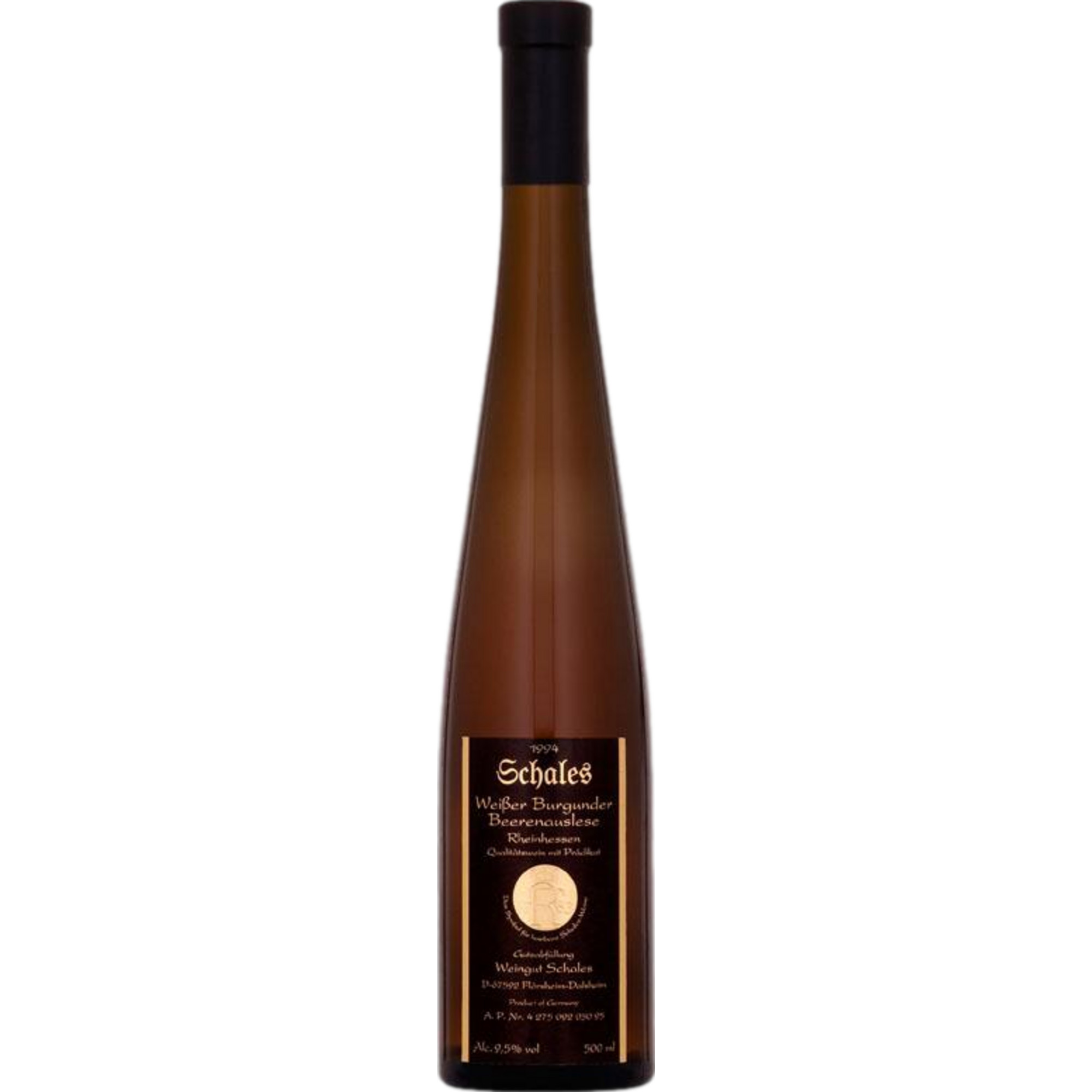 Schales Weißer Burgunder Beerenauslese, Edelsüß, Rheinhessen, 0,5 L, Rheinhessen, 1994, Weißwein