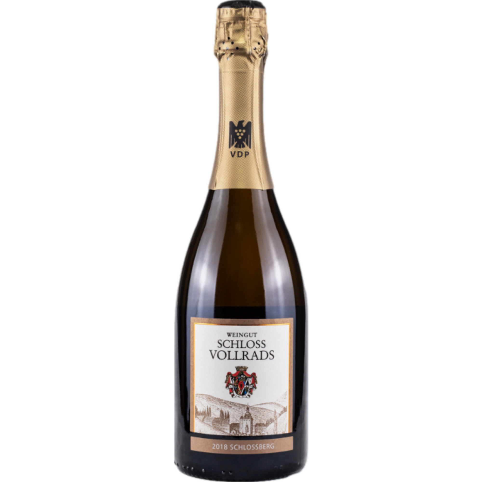 Schloss Vollrads Schlossberg Sekt, Brut Nature, Rheingau, Rheingau, 2018, Schaumwein