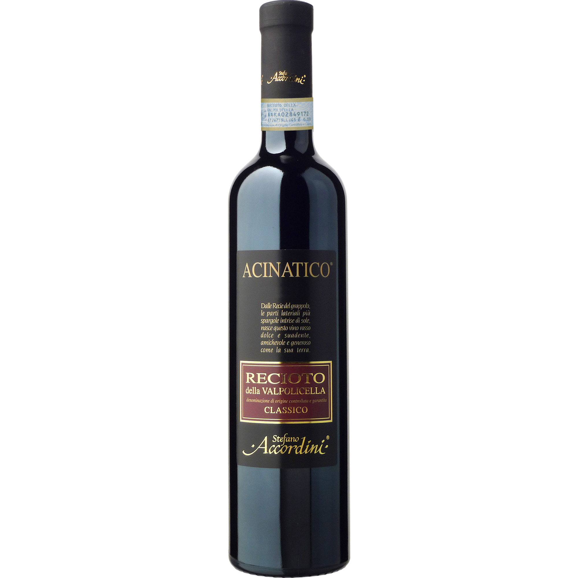 Stefano Accordini Acinatico Recioto, Recioto della Valpolicella DOCG, 0,5 L, Venetien, 2020, Rotwein