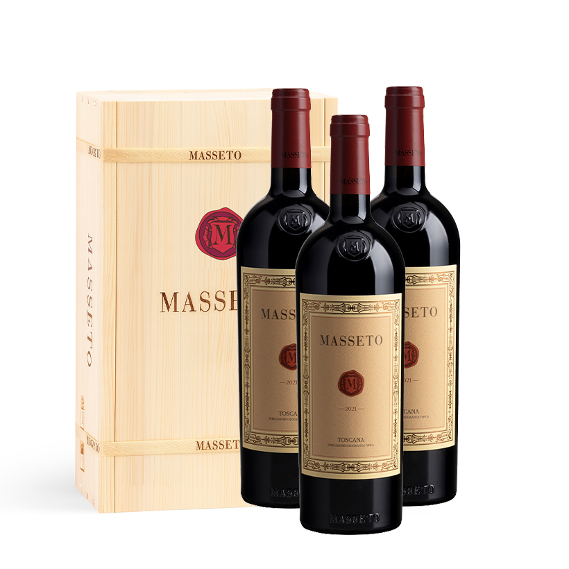 Tenuta dell´Ornellaia Masseto Toscana IGT 2021 3 Flaschen in Original Holzkiste